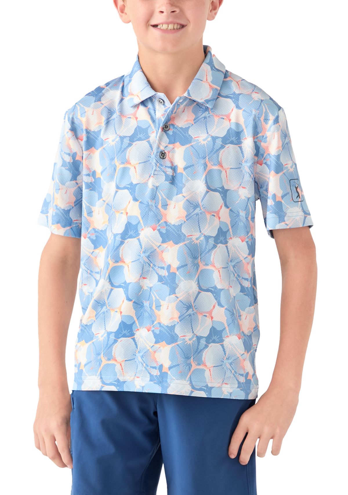 Boys 8-20 Nautical Print Polo Shirt