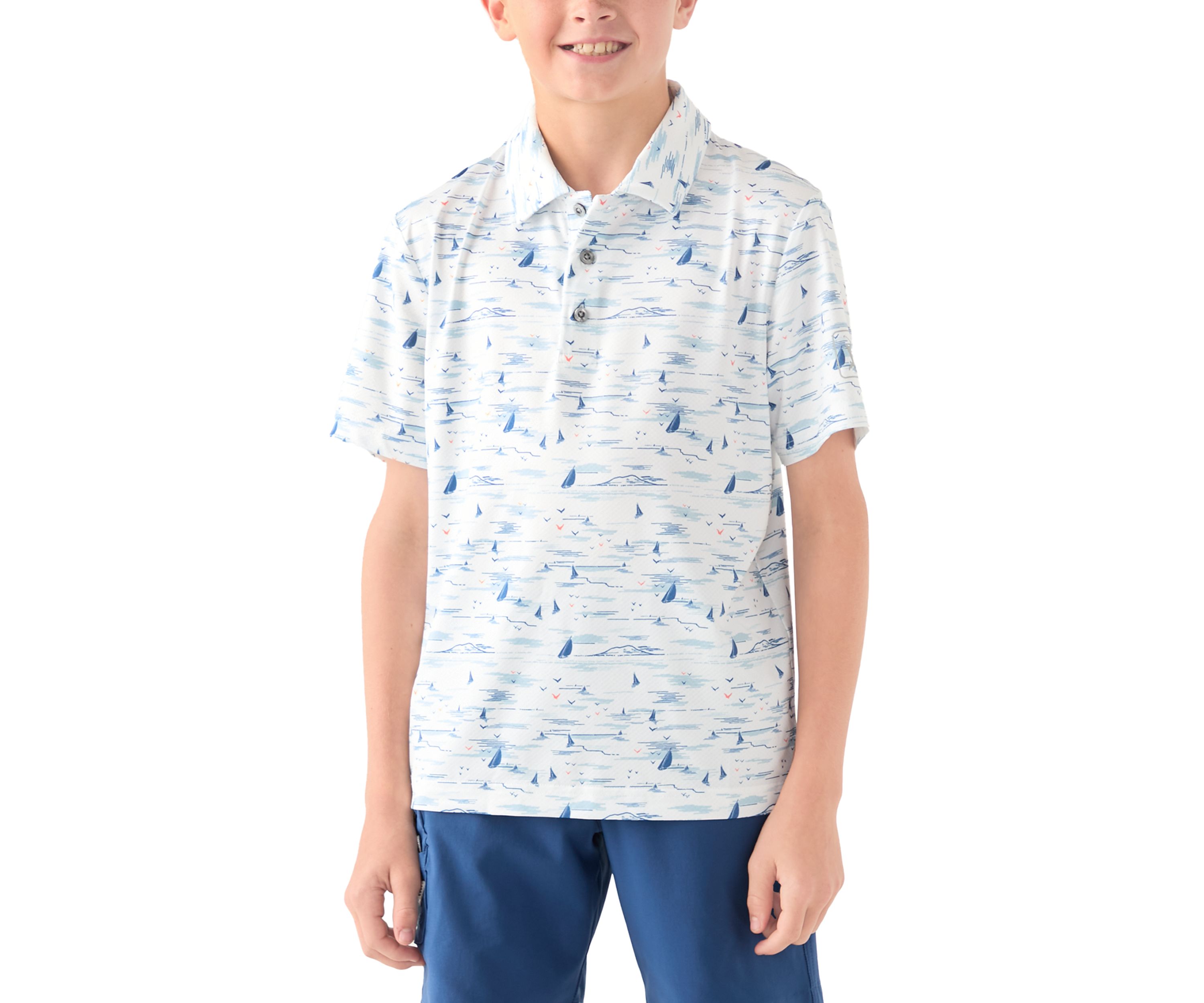 Boys 8-20 Nautical Print Polo Shirt 