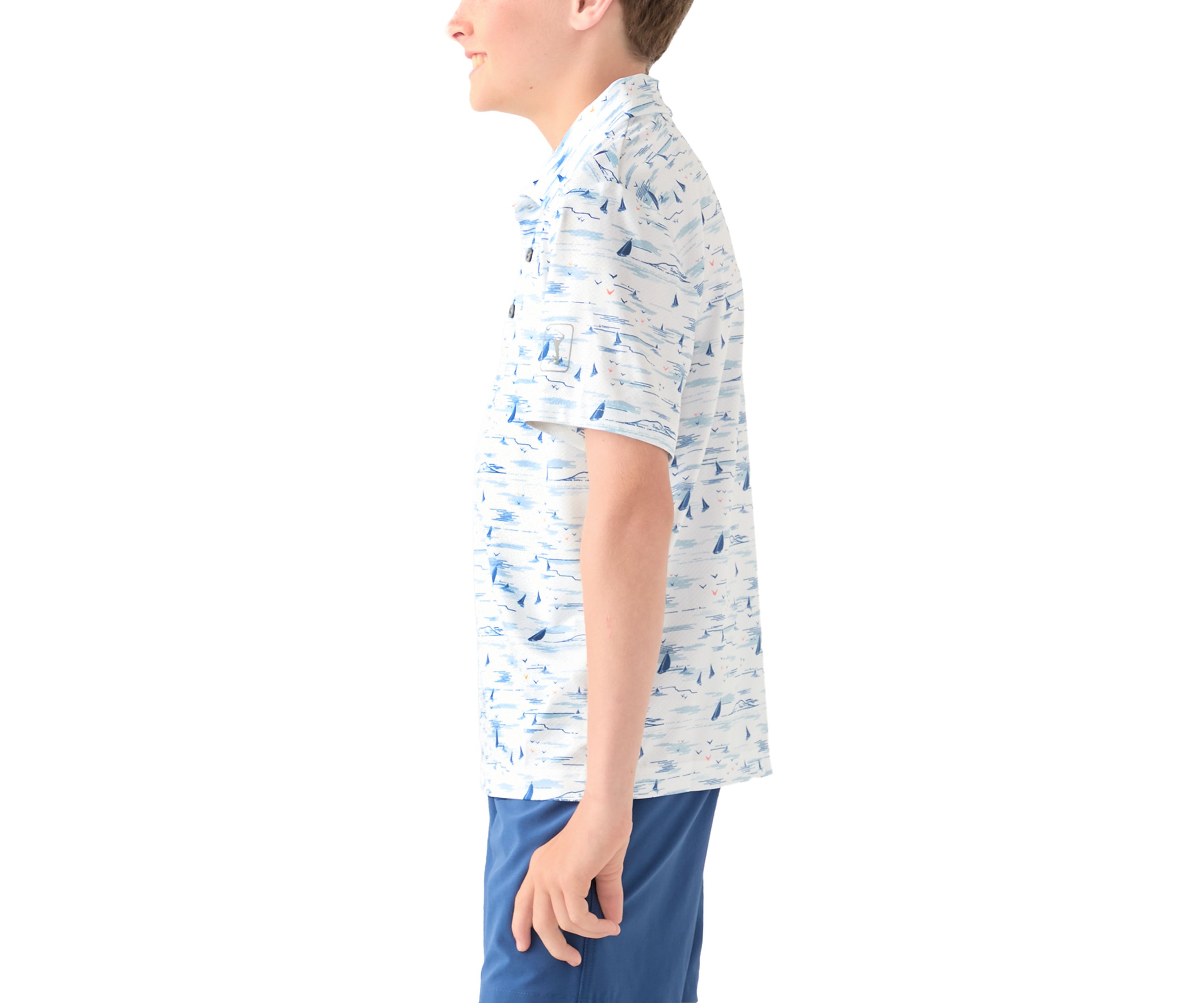Boys 8-20 Nautical Print Polo Shirt 