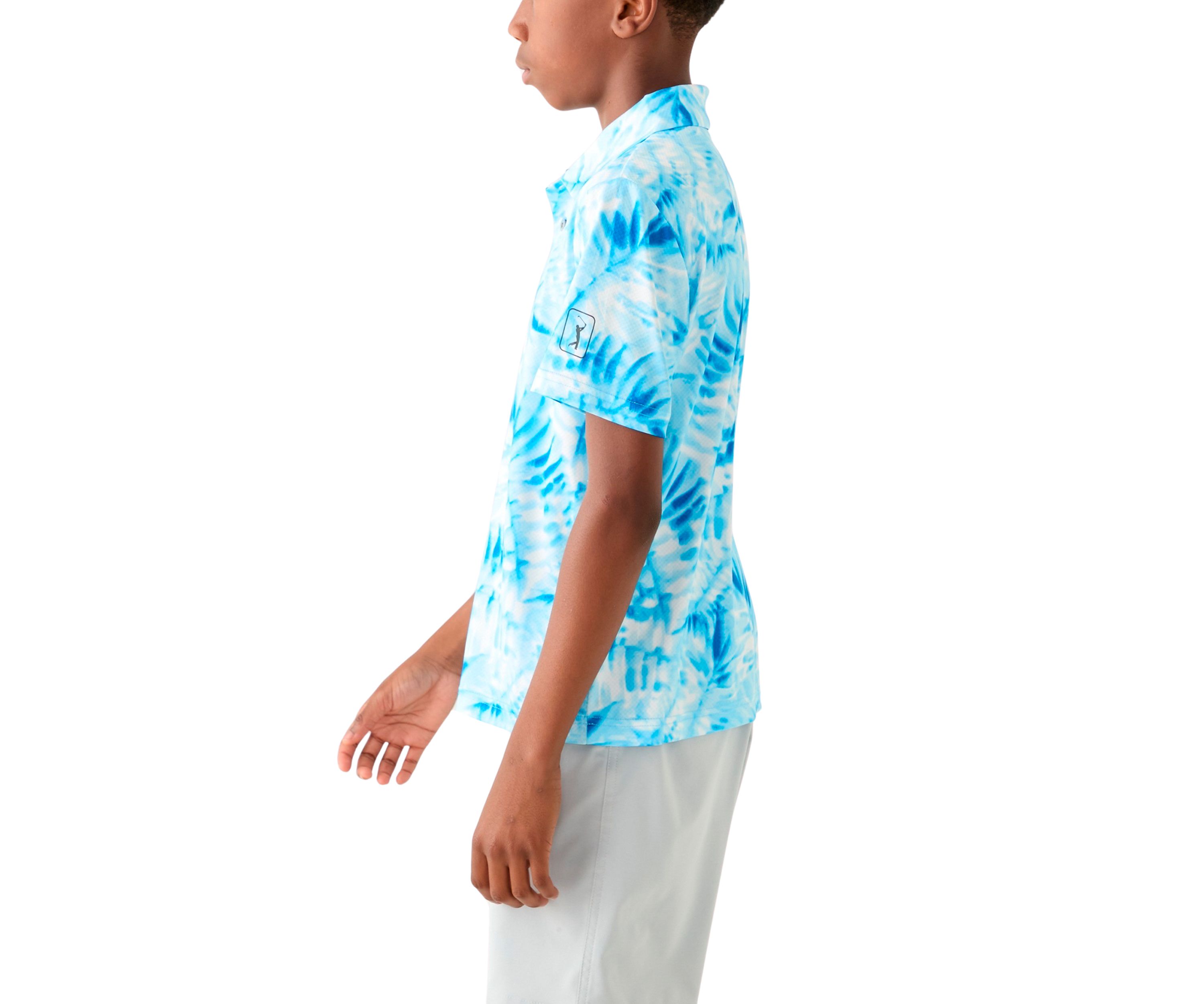 Boys 8-20 Short Sleeve Tropical Leaf Print Polo Shirt 