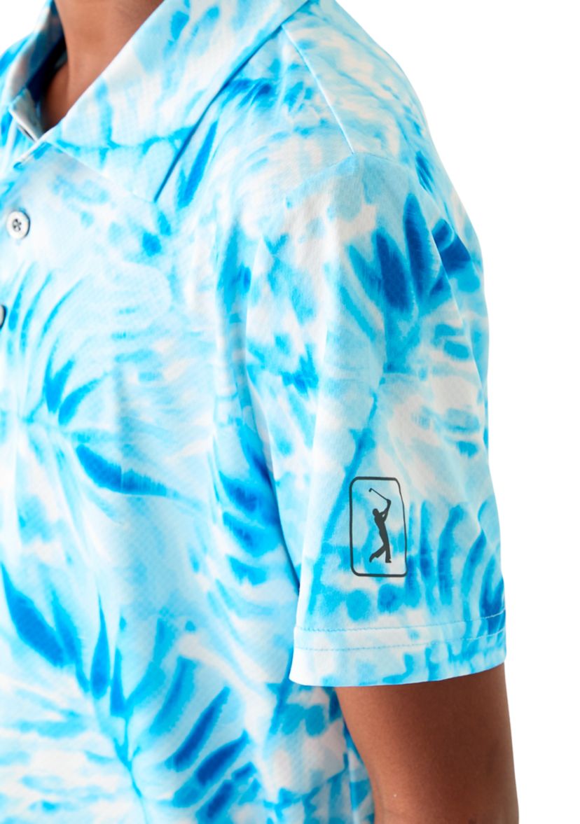 Boys 8-20 Short Sleeve Tropical Leaf Print Polo Shirt 