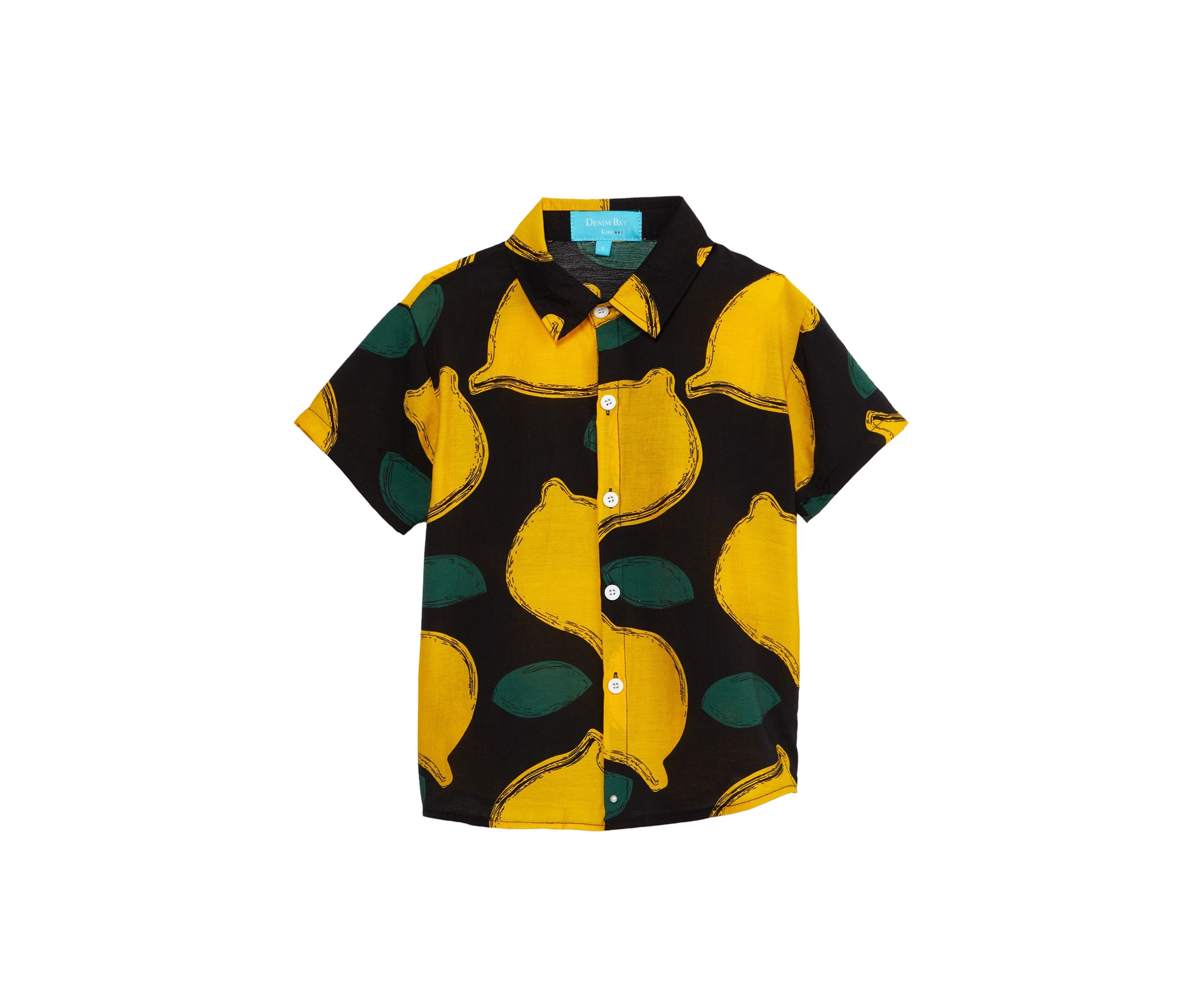 Toddler Boys Short Sleeve Lemon Woven Shirt 