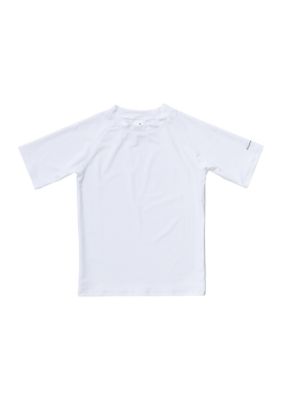 Snapper Rock Boys 4-6 Short Sleeve Rash Top, White