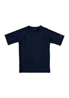 Snapper Rock Boys 4-6 Short Sleeve Rash Top, Navy Blue