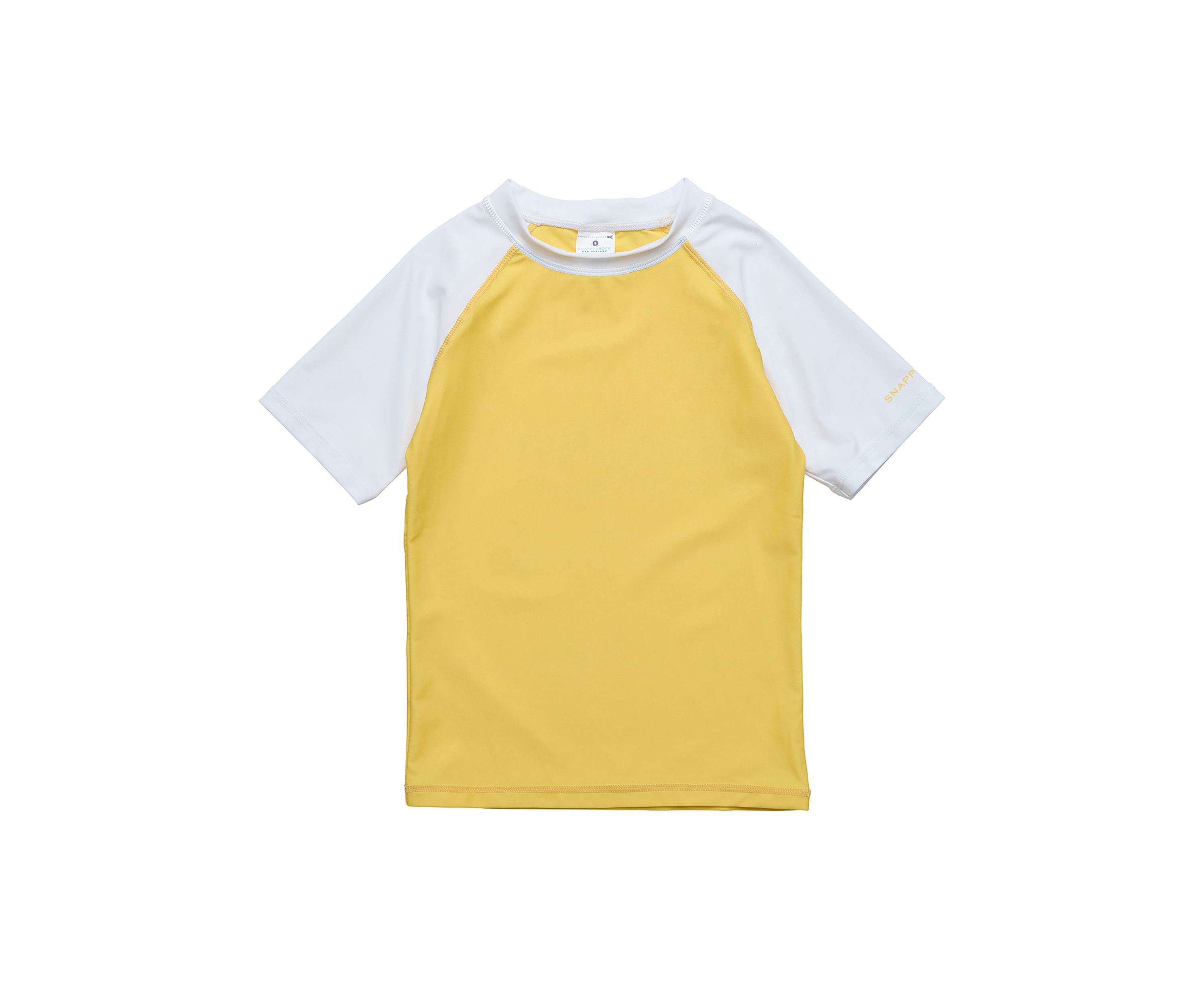 Yellow White Sleeve Sustainable SS Rash Top