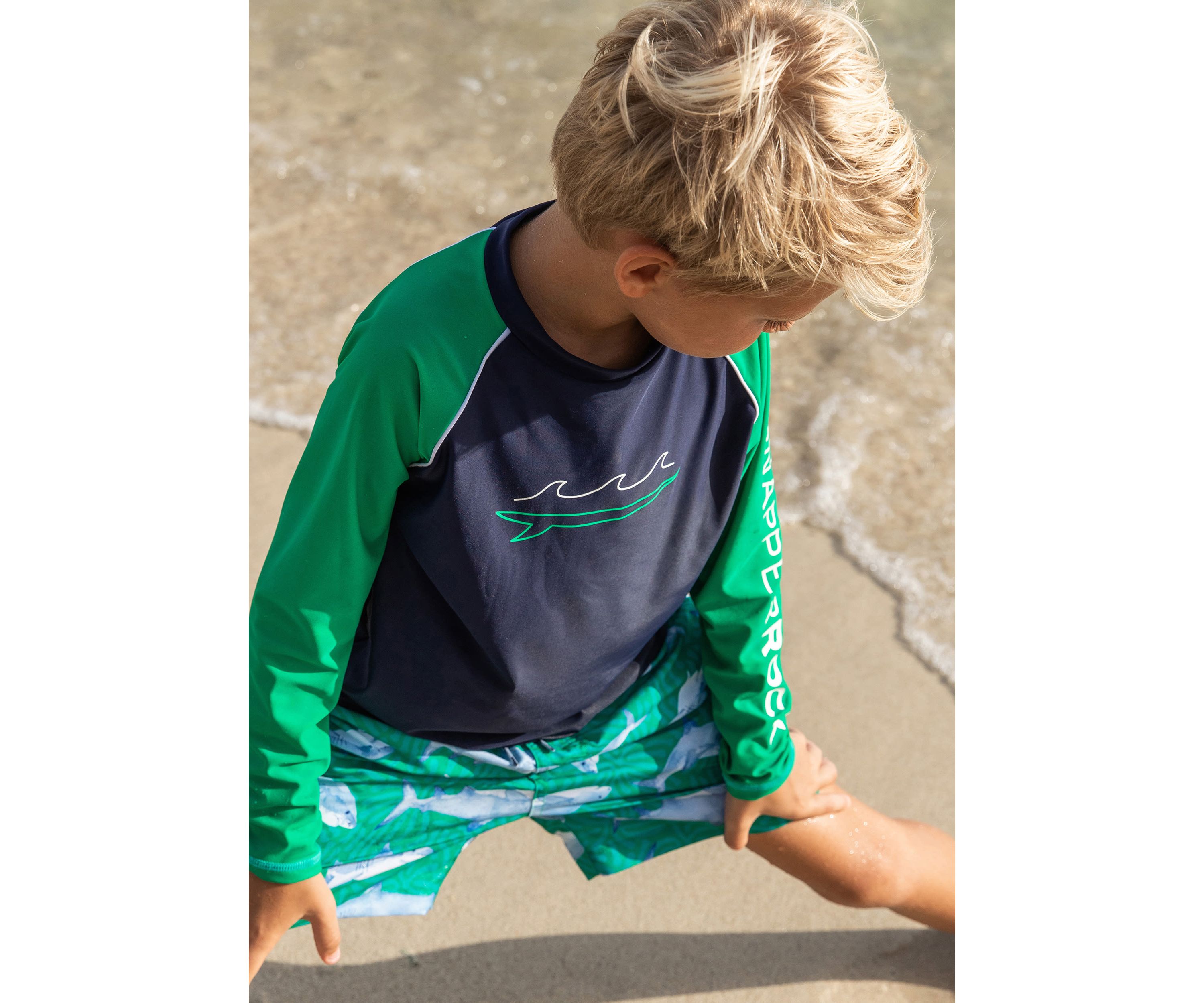 Navy Wave LS Rash Top