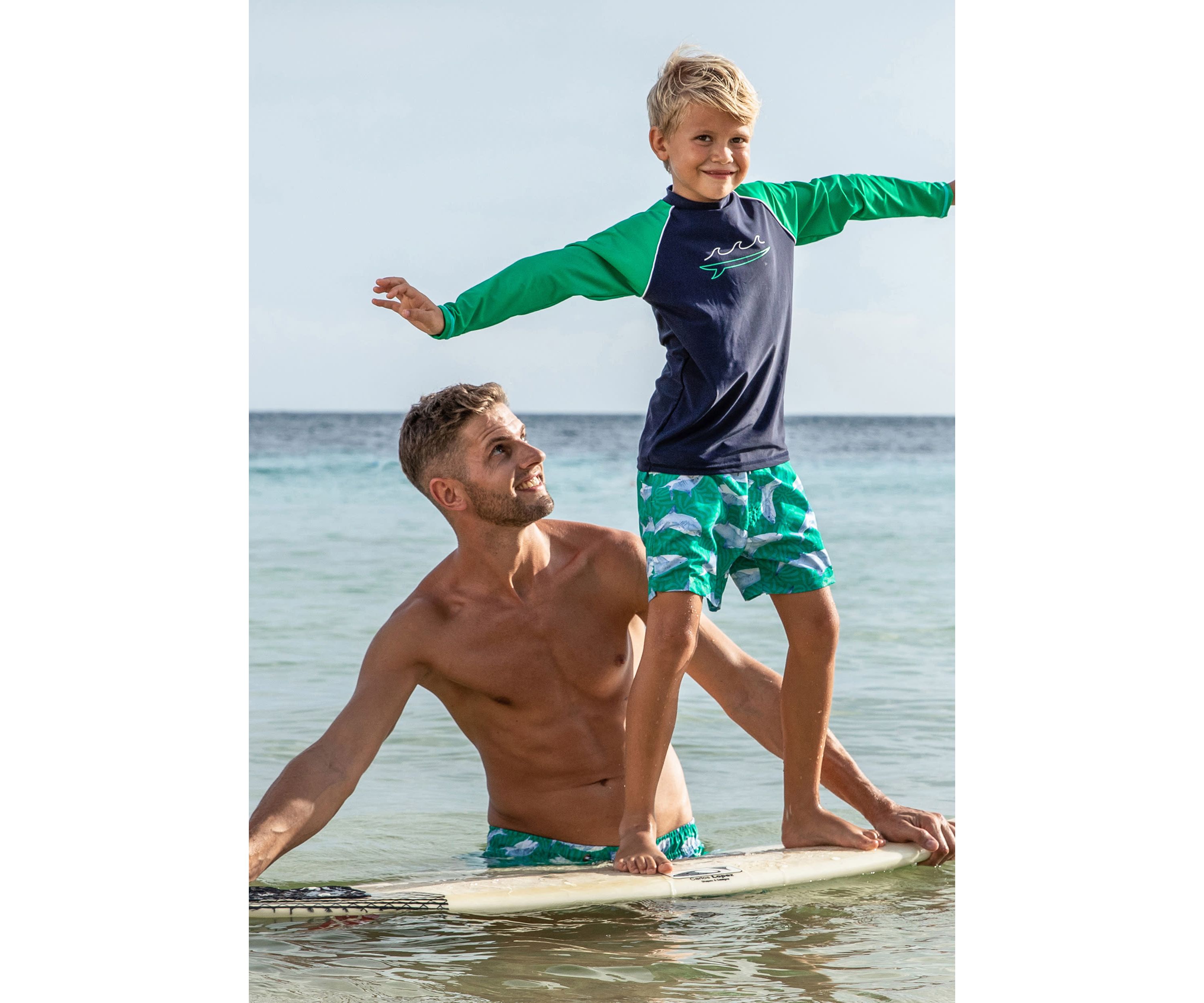 Navy Wave LS Rash Top