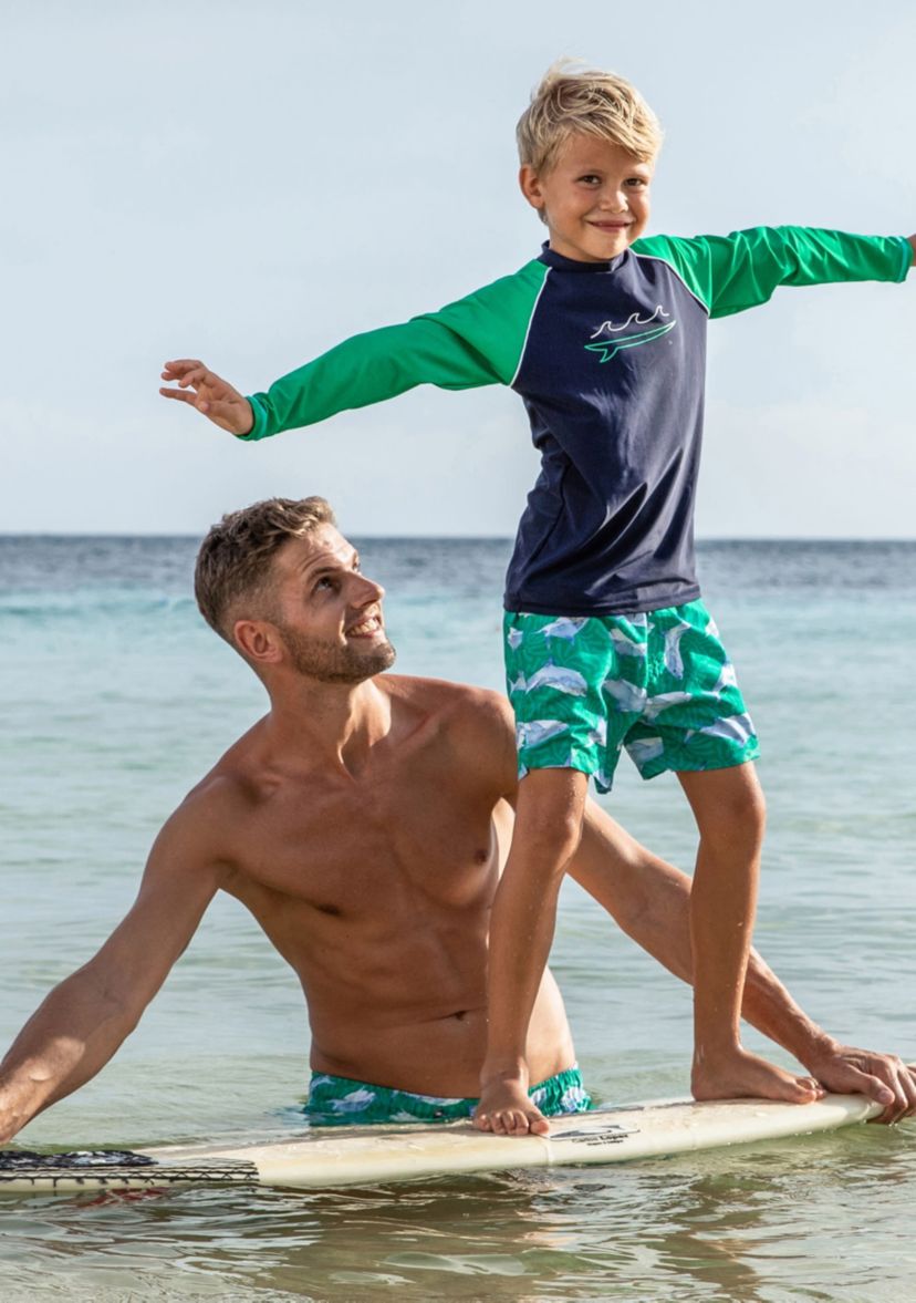 Navy Wave LS Rash Top