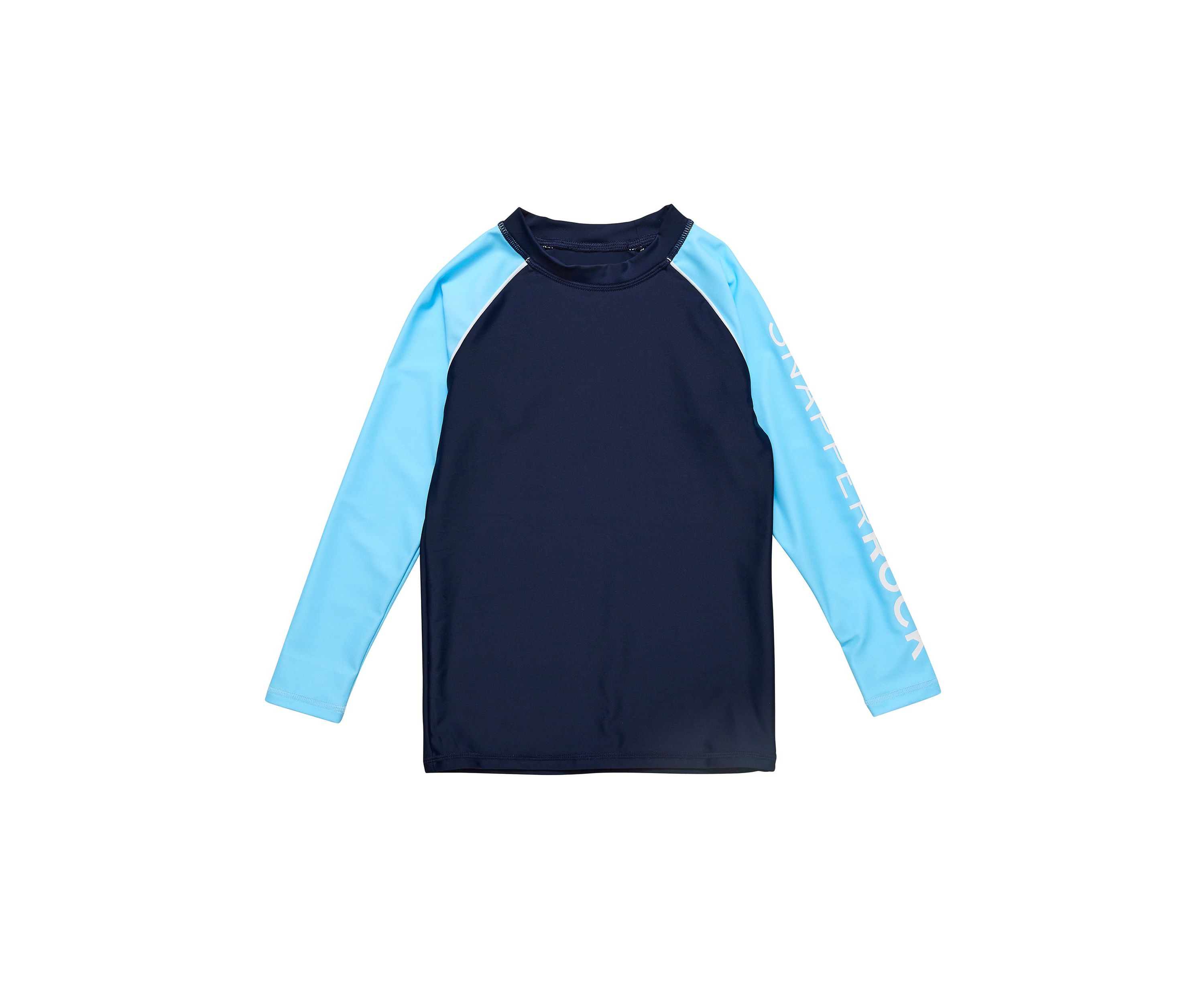 Navy Lt Blue Sleeve LS Rash Top