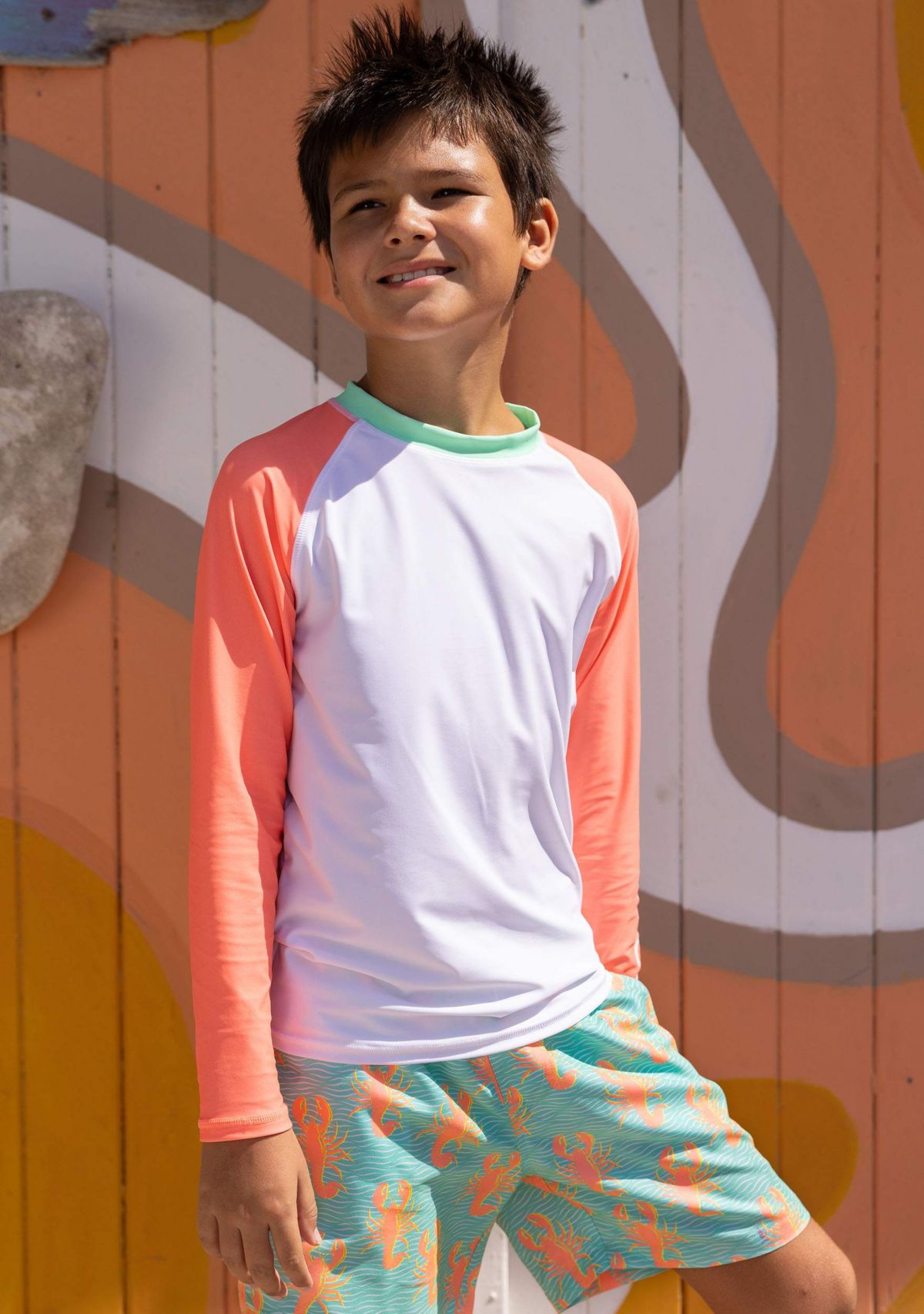 White Coral Sleeve Sustainable Rash Top