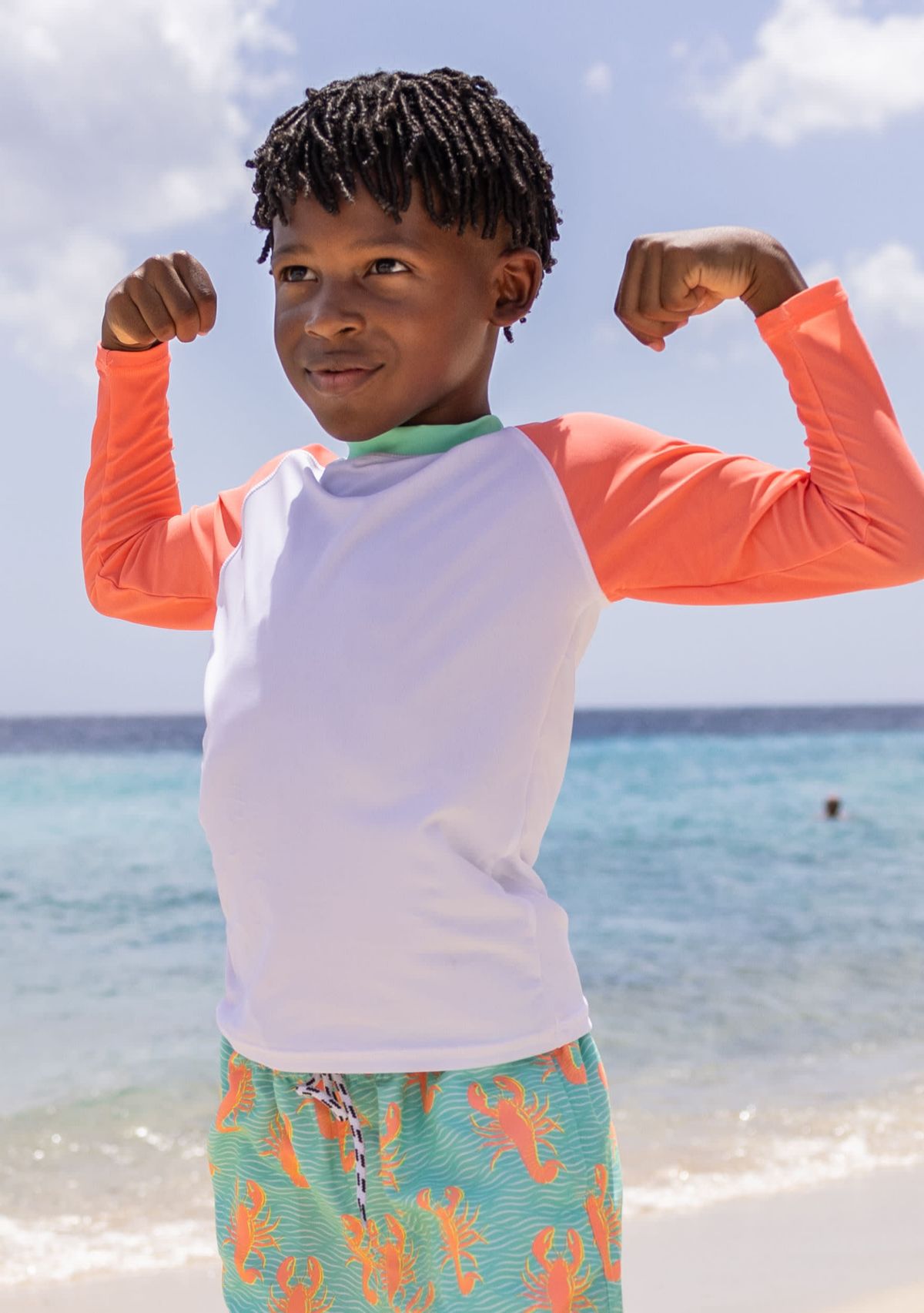 White Coral Sleeve Sustainable Rash Top