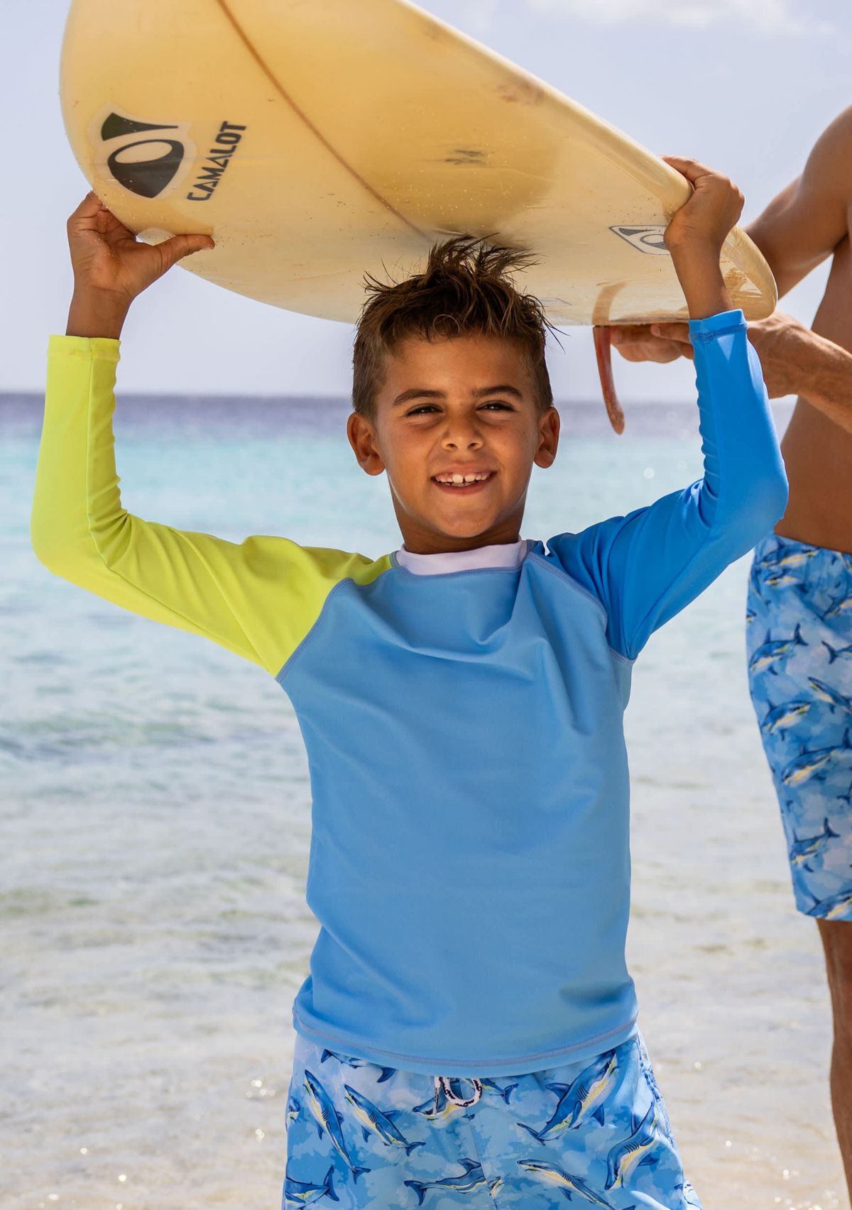 Citron Splash Colorblock LS Rash Top