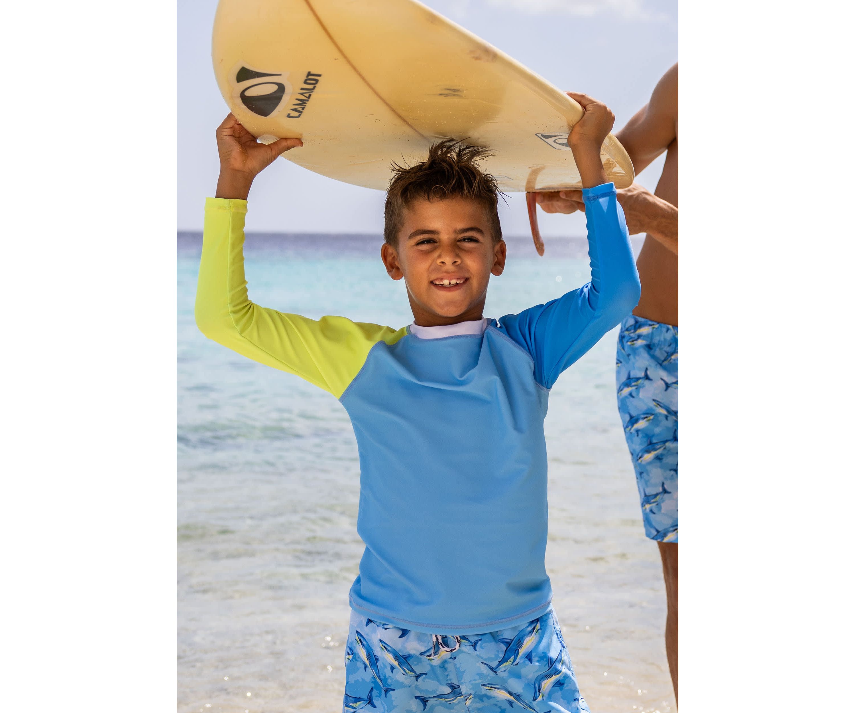 Citron Splash Colorblock LS Rash Top