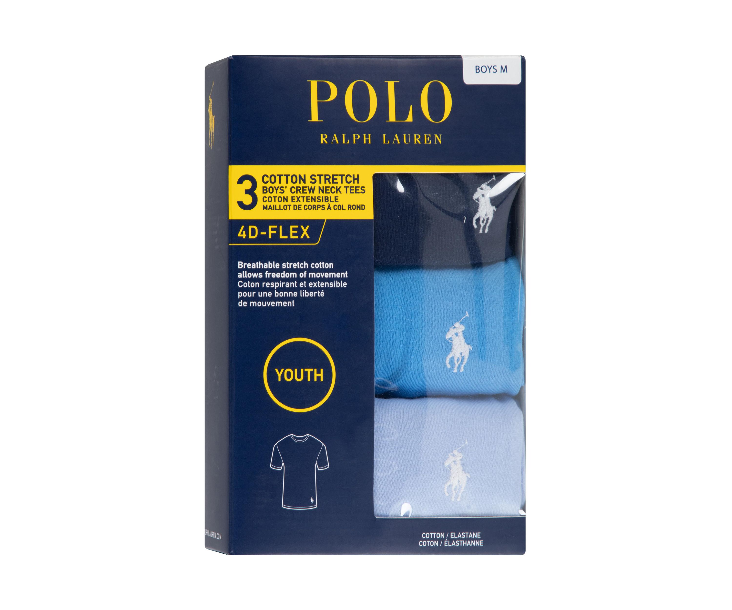 Boys 8-20 Cotton Crew Neck Undershirts - 3 Pack