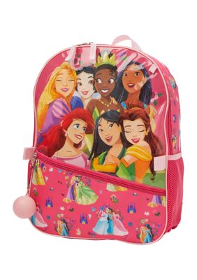 Disney Princess 5 Piece Backpack & Lunch Box Set, Pink