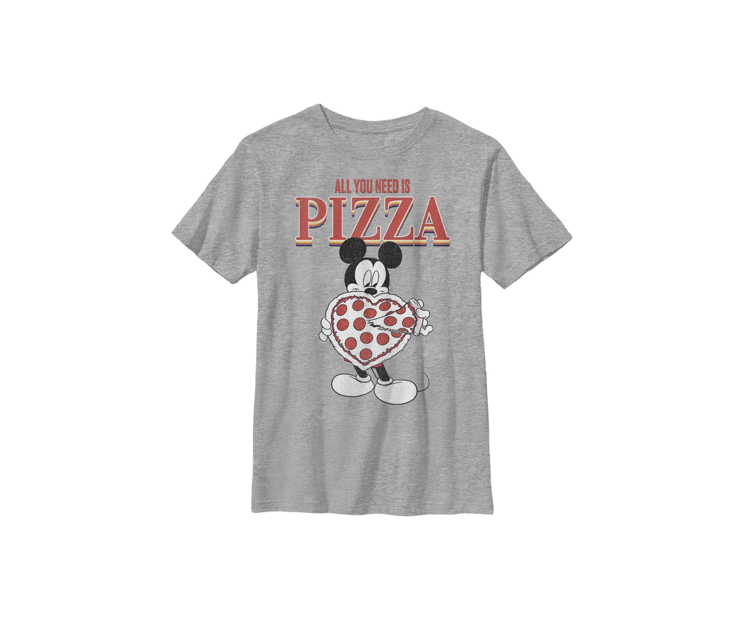 Mickey All You Need Is Pizza Graphic T-Shirt