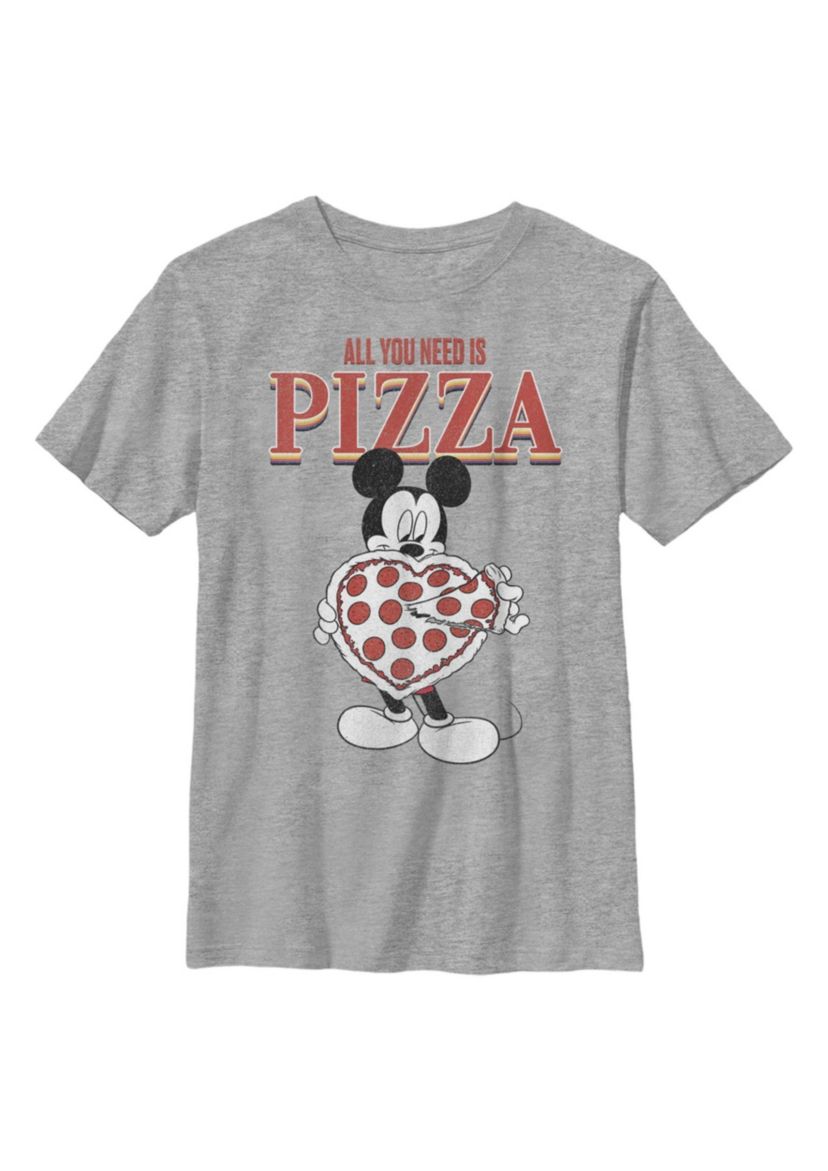 Mickey All You Need Is Pizza Graphic T-Shirt