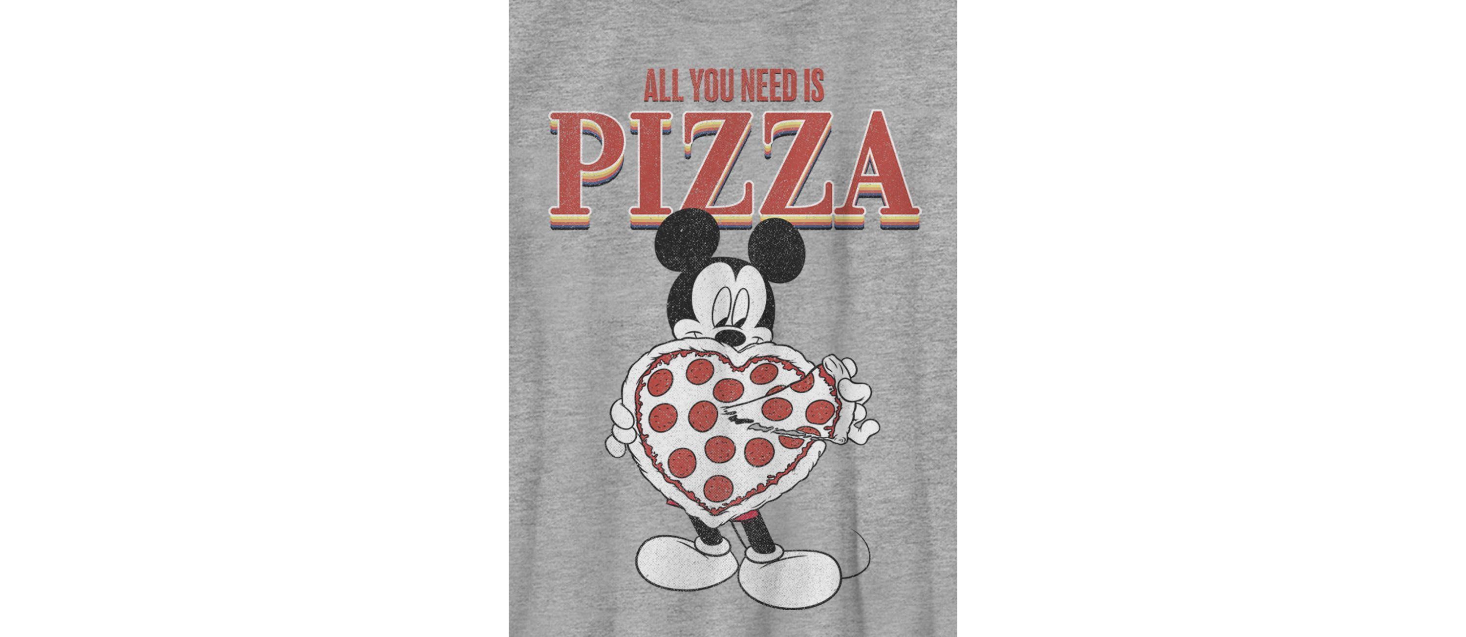 Mickey All You Need Is Pizza Graphic T-Shirt
