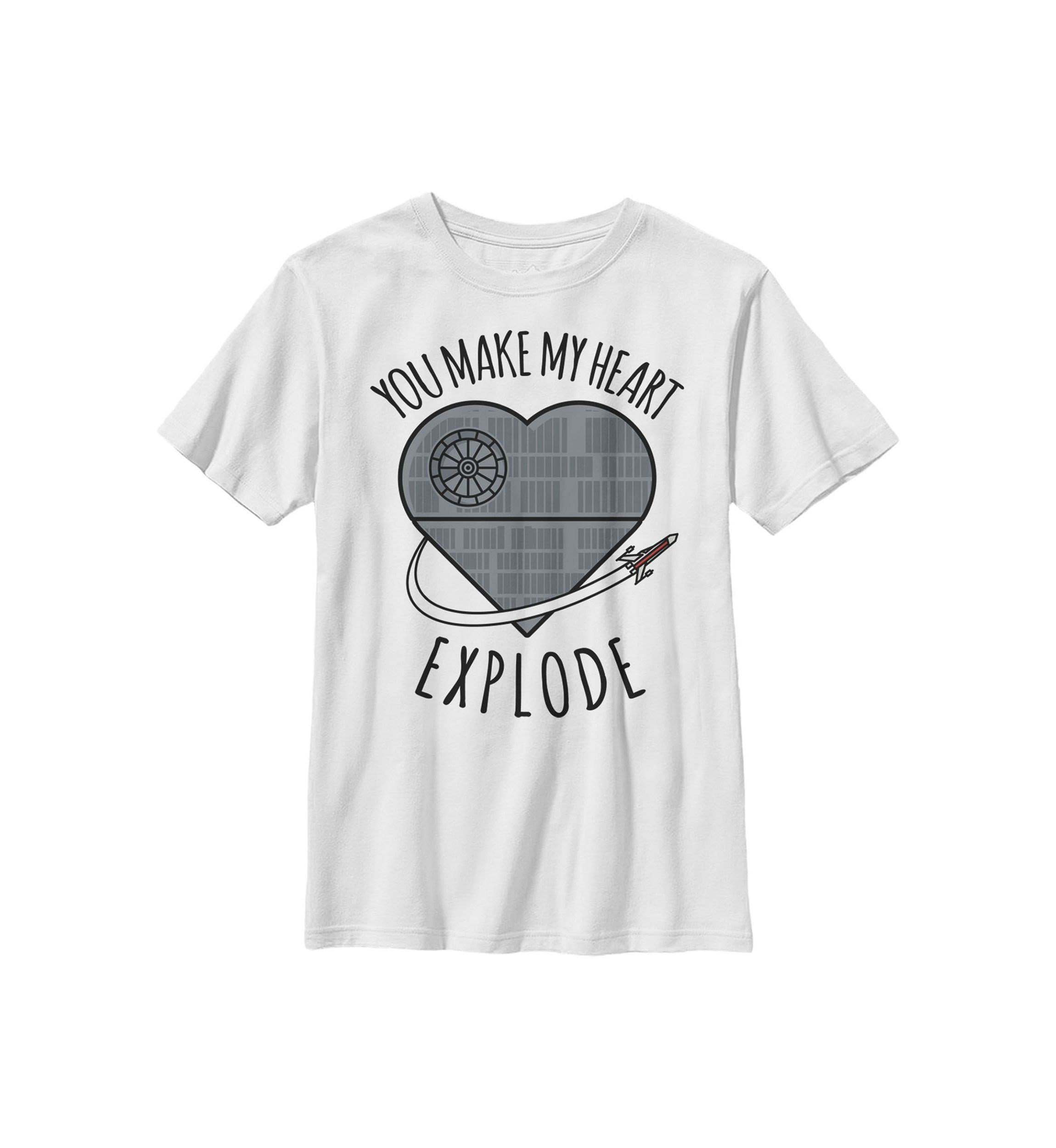 Heart Explode Death Star Graphic T-Shirt