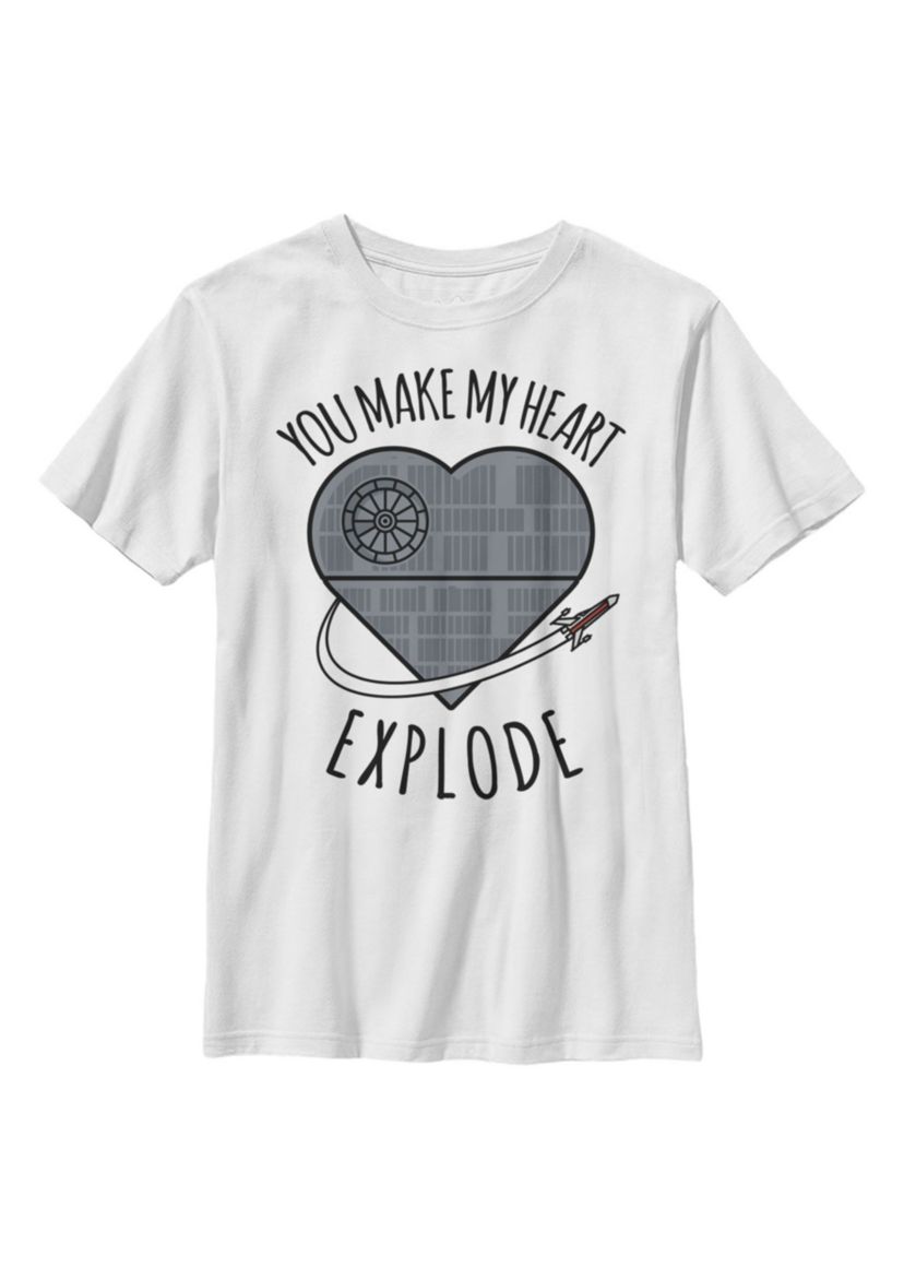 Heart Explode Death Star Graphic T-Shirt