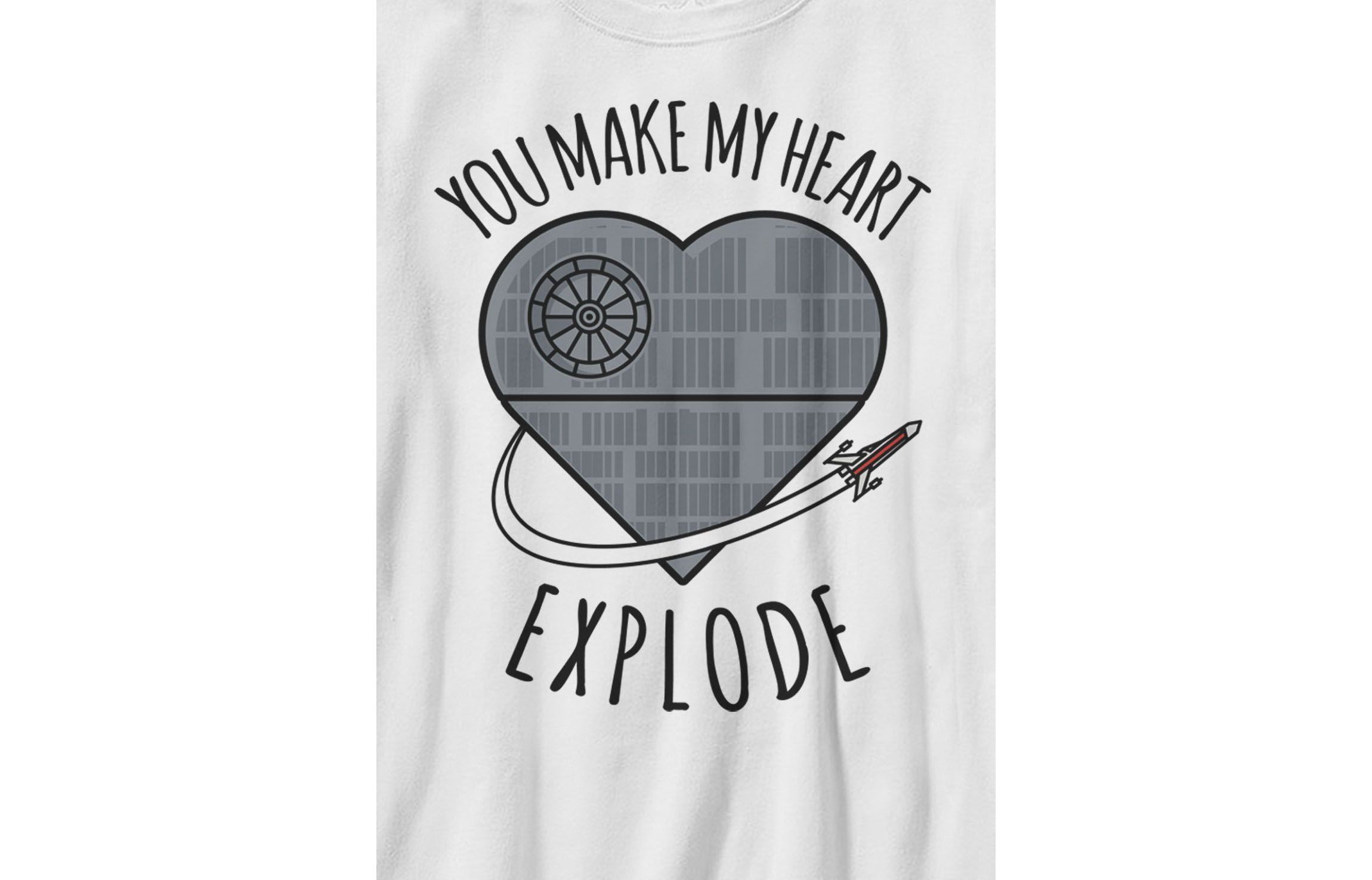 Heart Explode Death Star Graphic T-Shirt