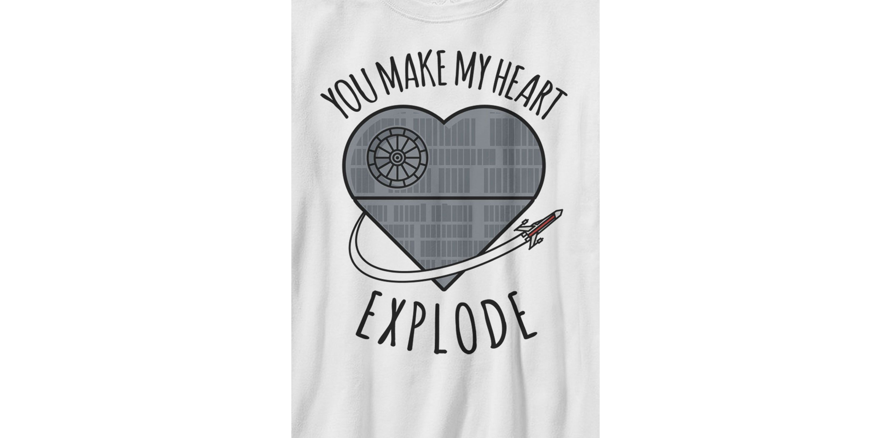 Heart Explode Death Star Graphic T-Shirt