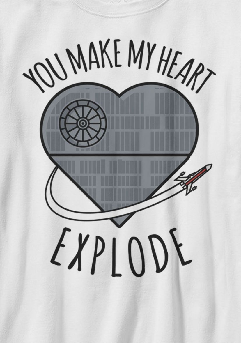 Heart Explode Death Star Graphic T-Shirt