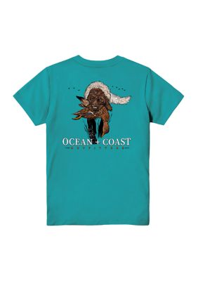 Ocean + Coast Boys Fishing Shirt Size Large Lime Green Light Weight 