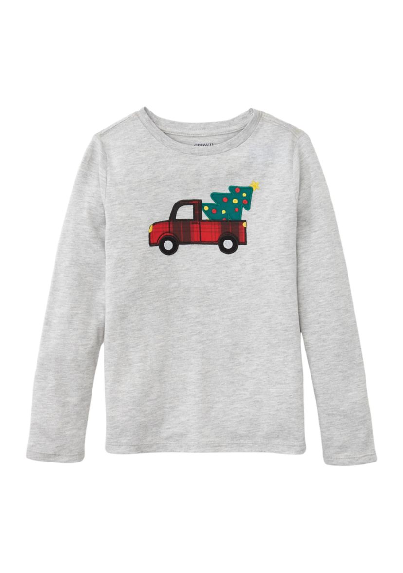 Boys 4-7 Long Sleeve Appliqué T-Shirt