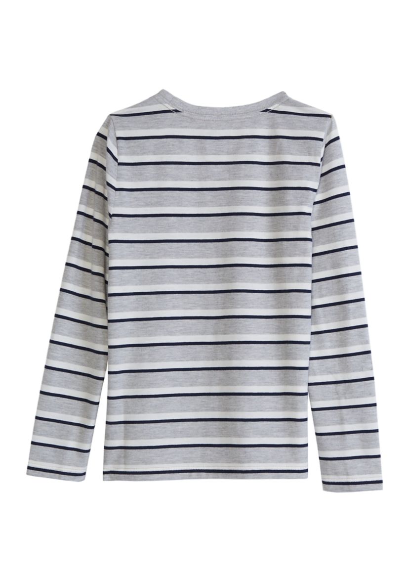 Boys 4-7 Heather Stripe Crew Neck T-Shirt