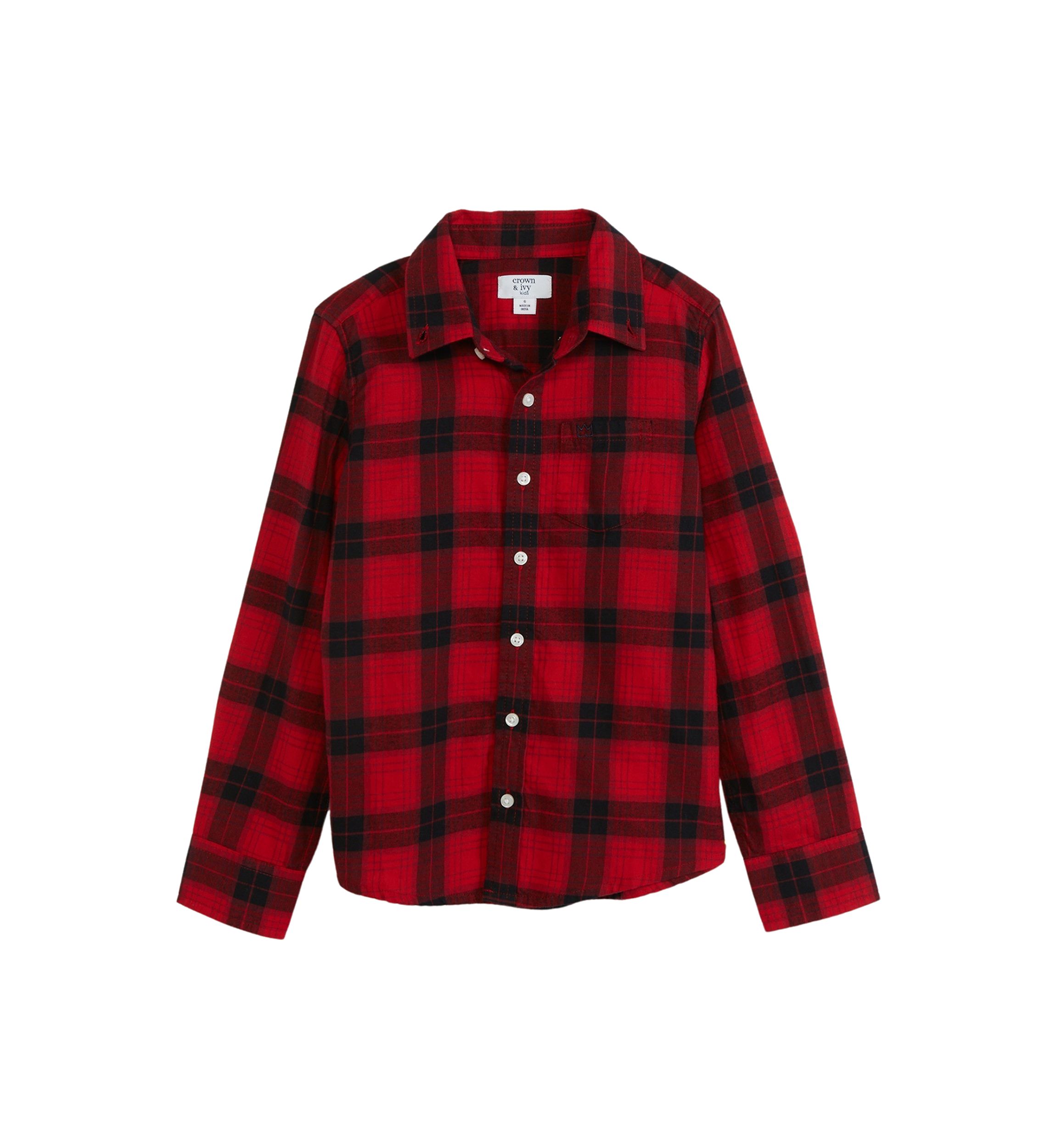 Boys 4-7 Twill Button Down Shirt