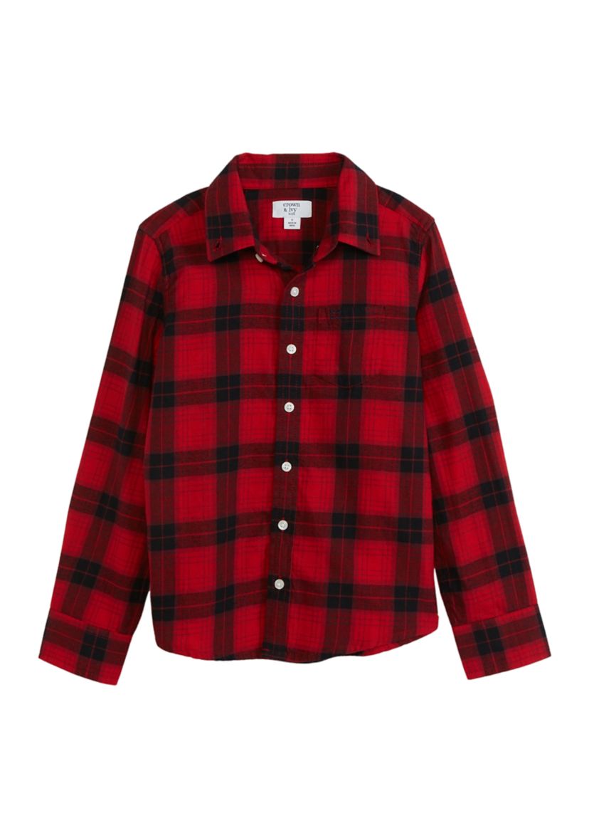 Boys 4-7 Twill Button Down Shirt