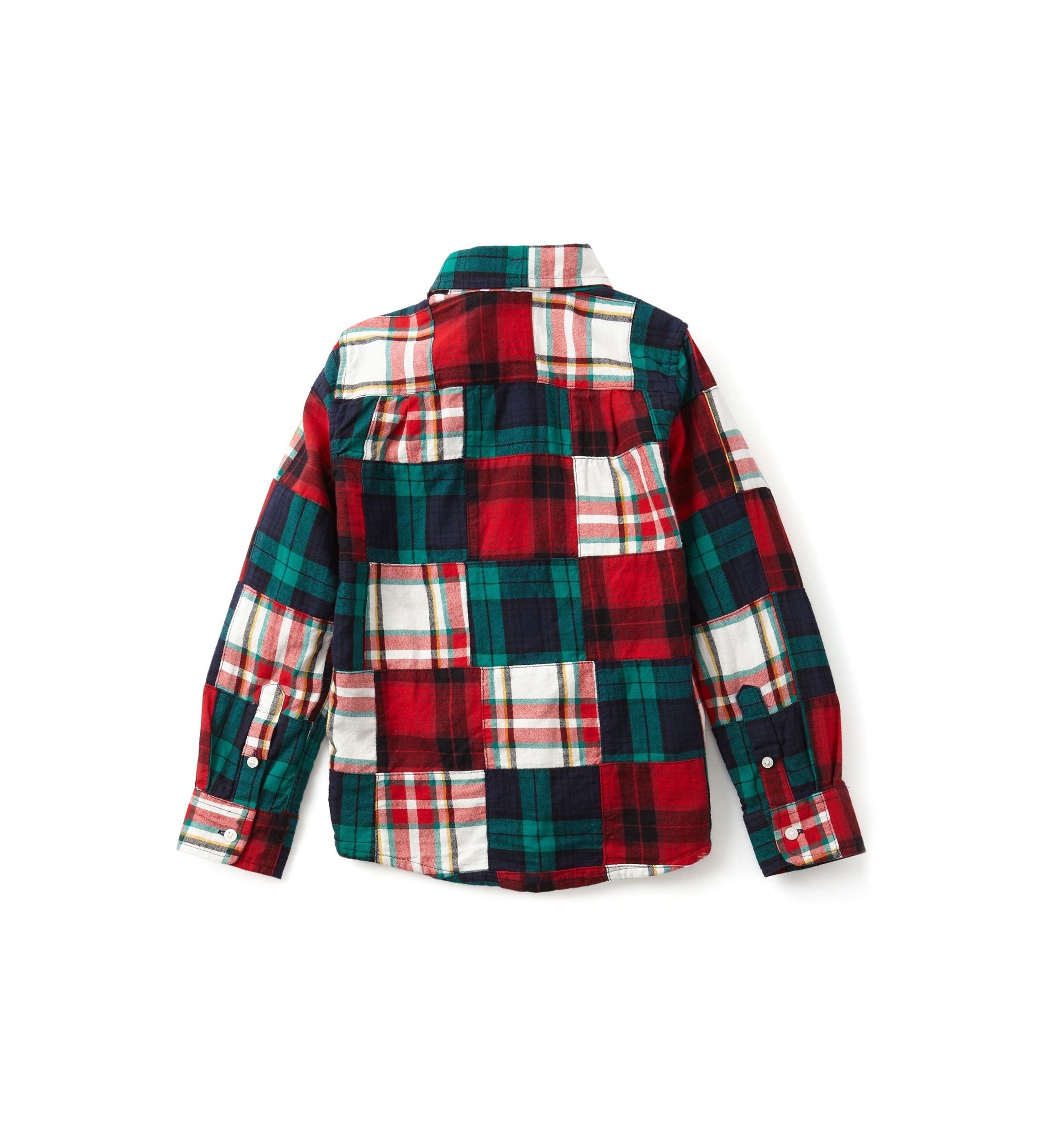 Boys 4-7 Patchwork Button Down Shirt 