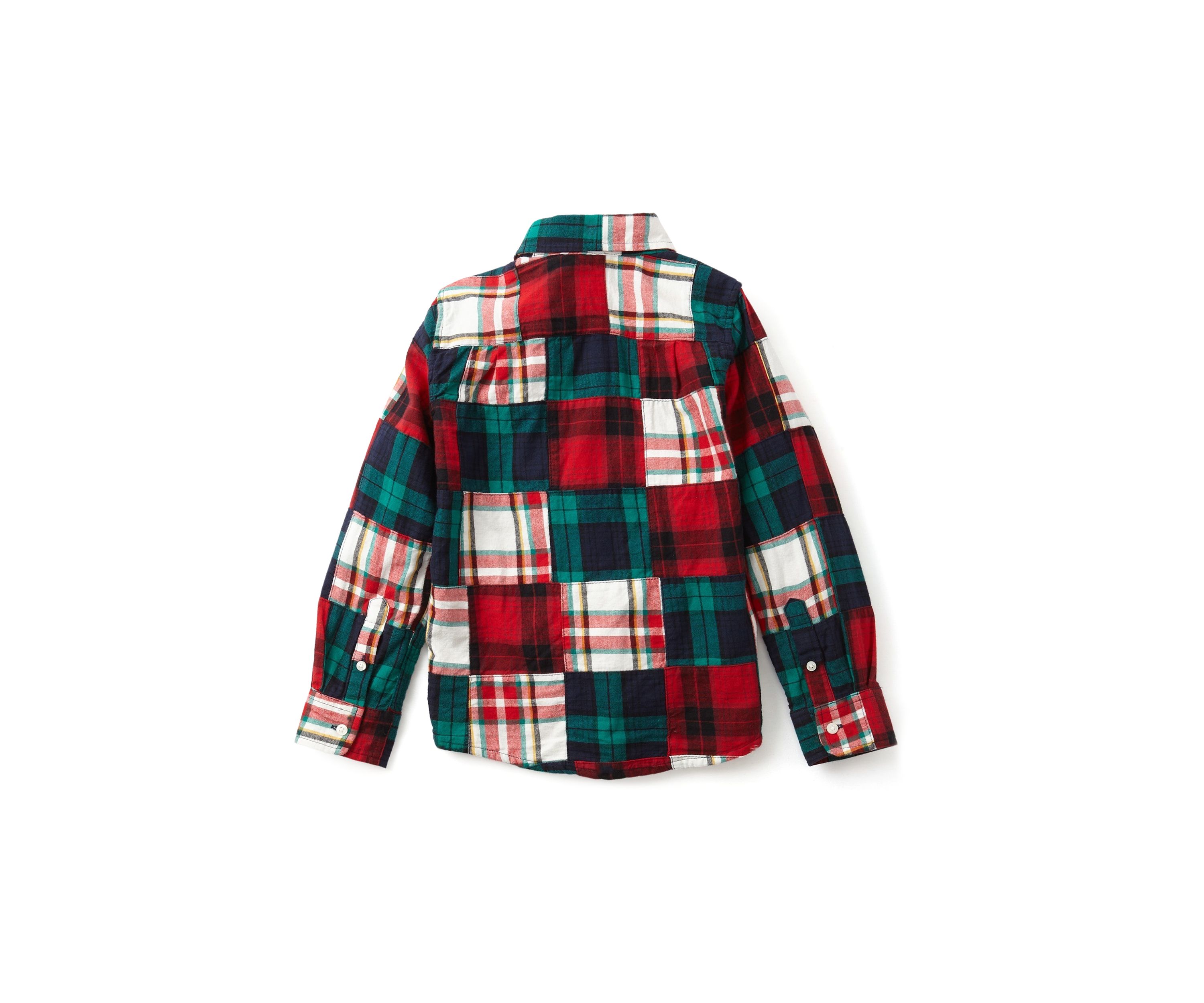 Boys 4-7 Patchwork Button Down Shirt 