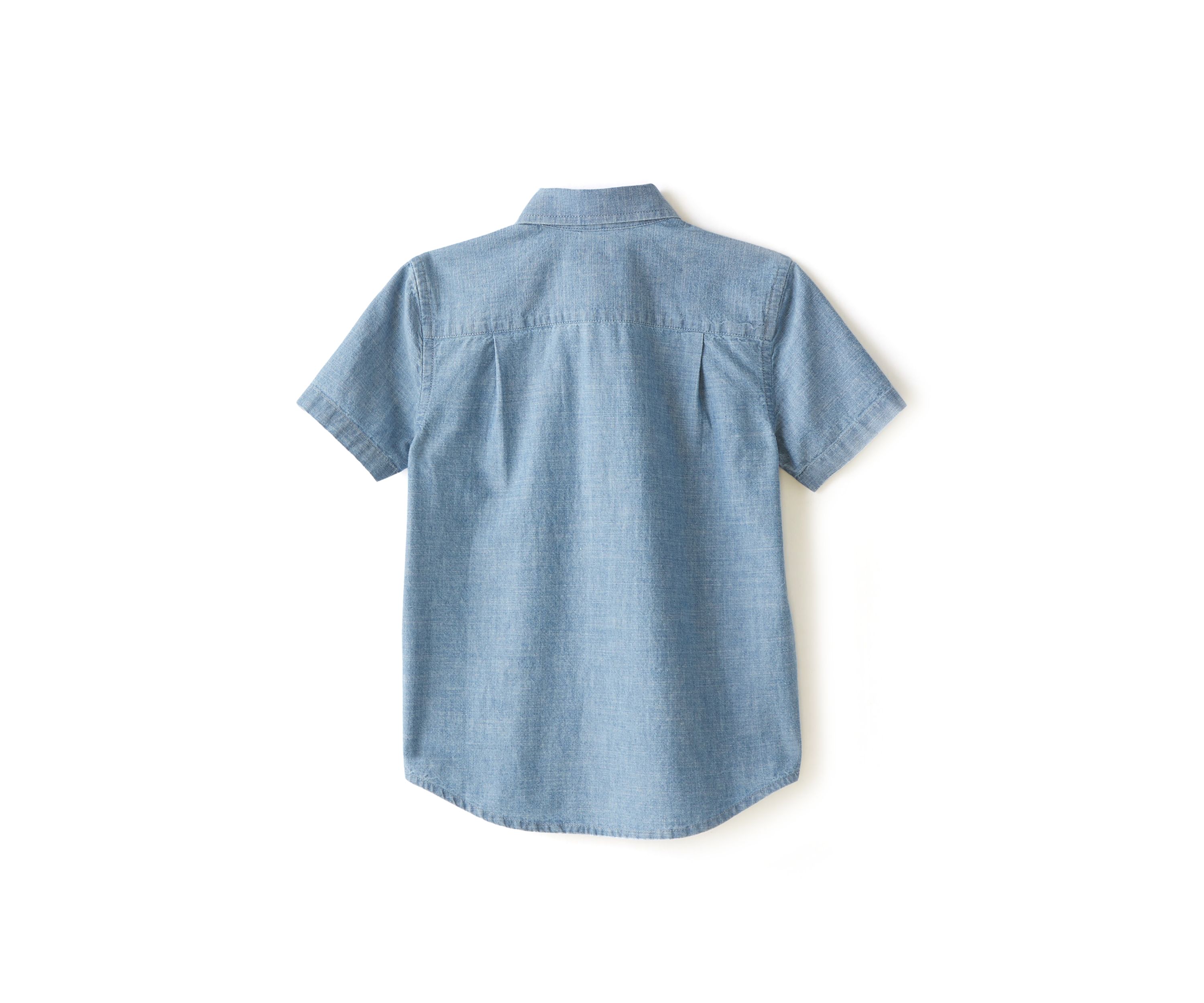 Boys 4-7 Short Sleeve Chambray Button Down Shirt