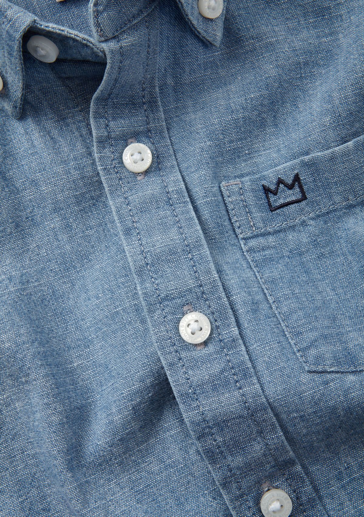 Boys 4-7 Short Sleeve Chambray Button Down Shirt