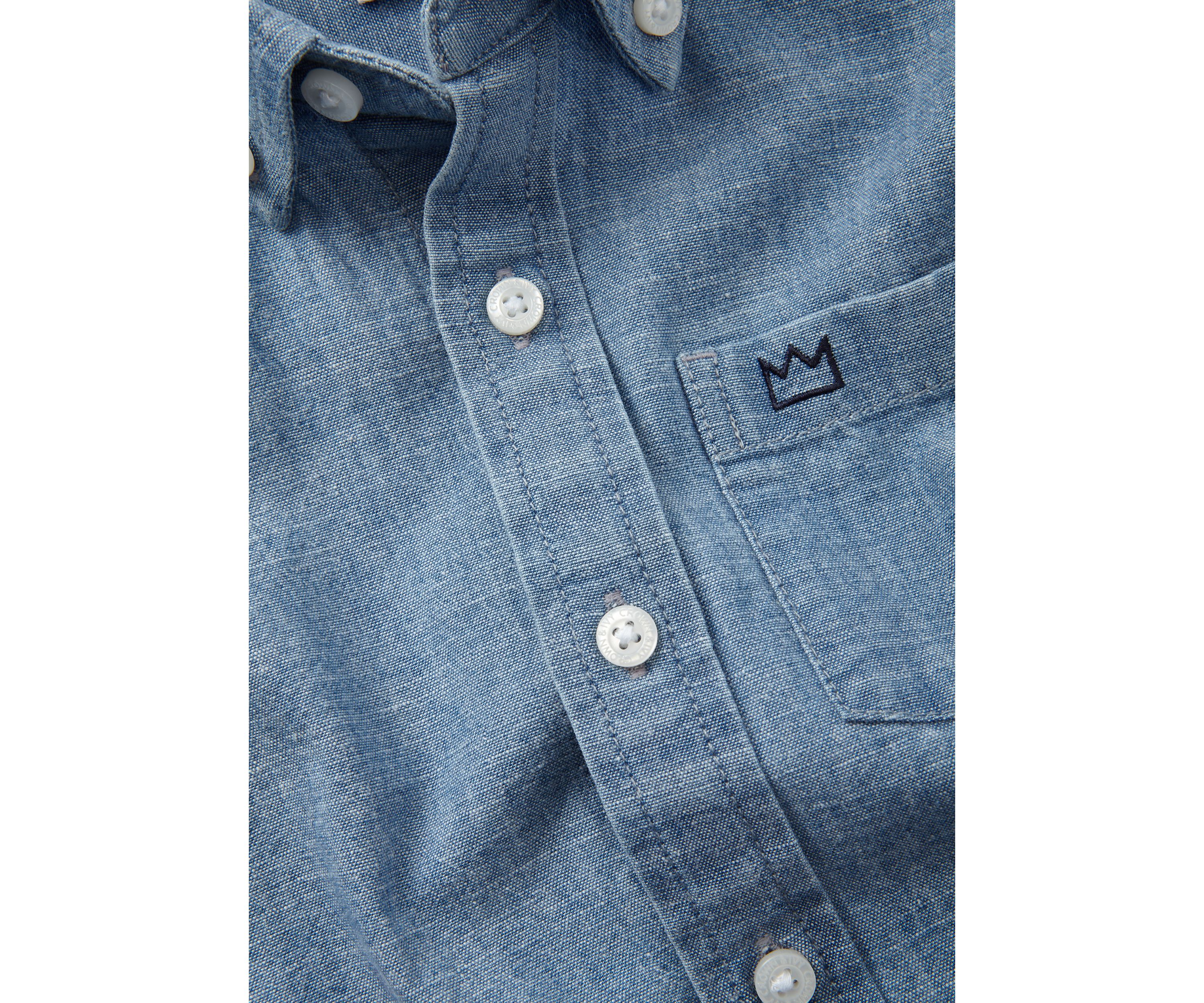 Boys 4-7 Short Sleeve Chambray Button Down Shirt