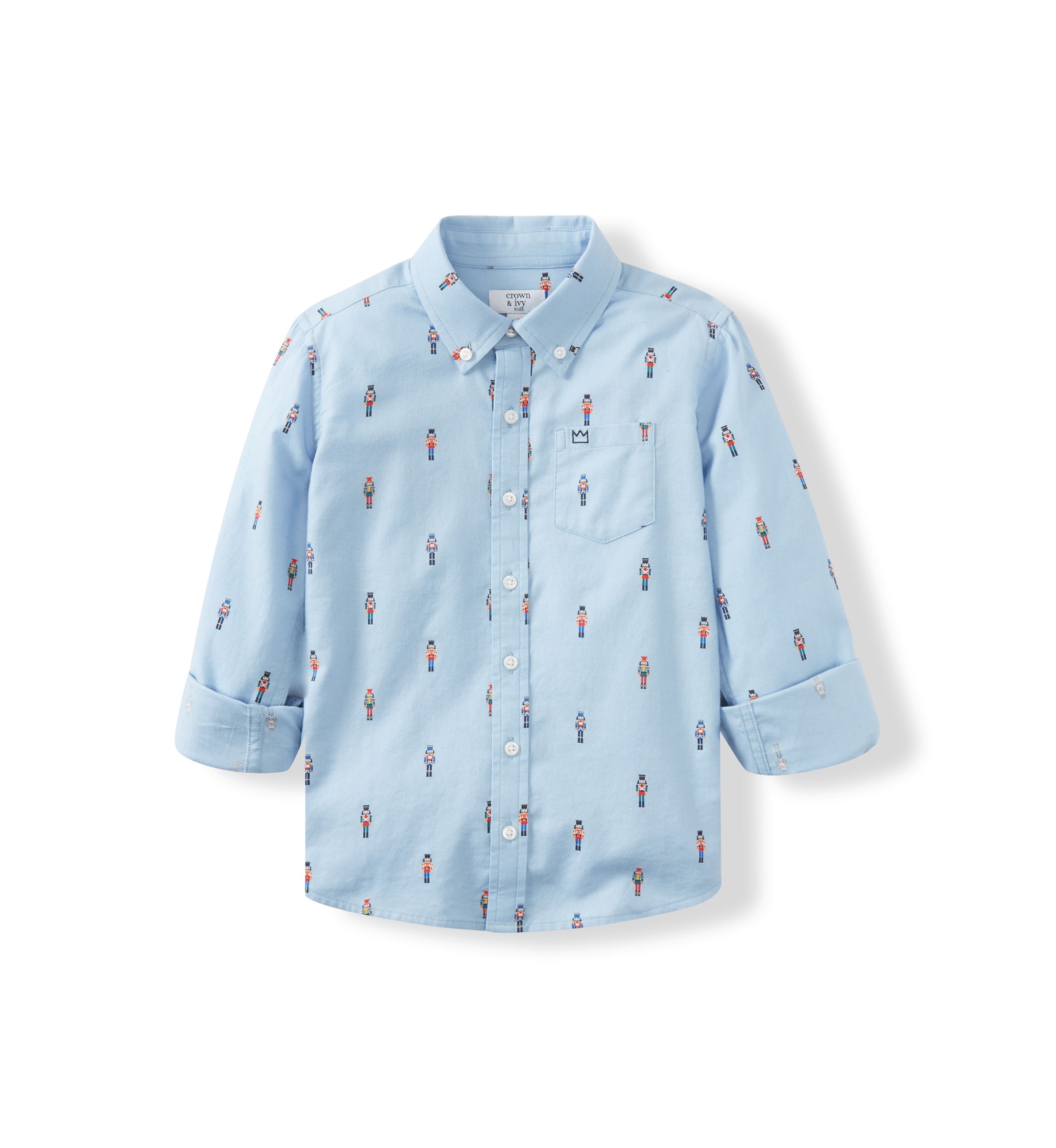 Boys 4-7 Printed Twill Button Down