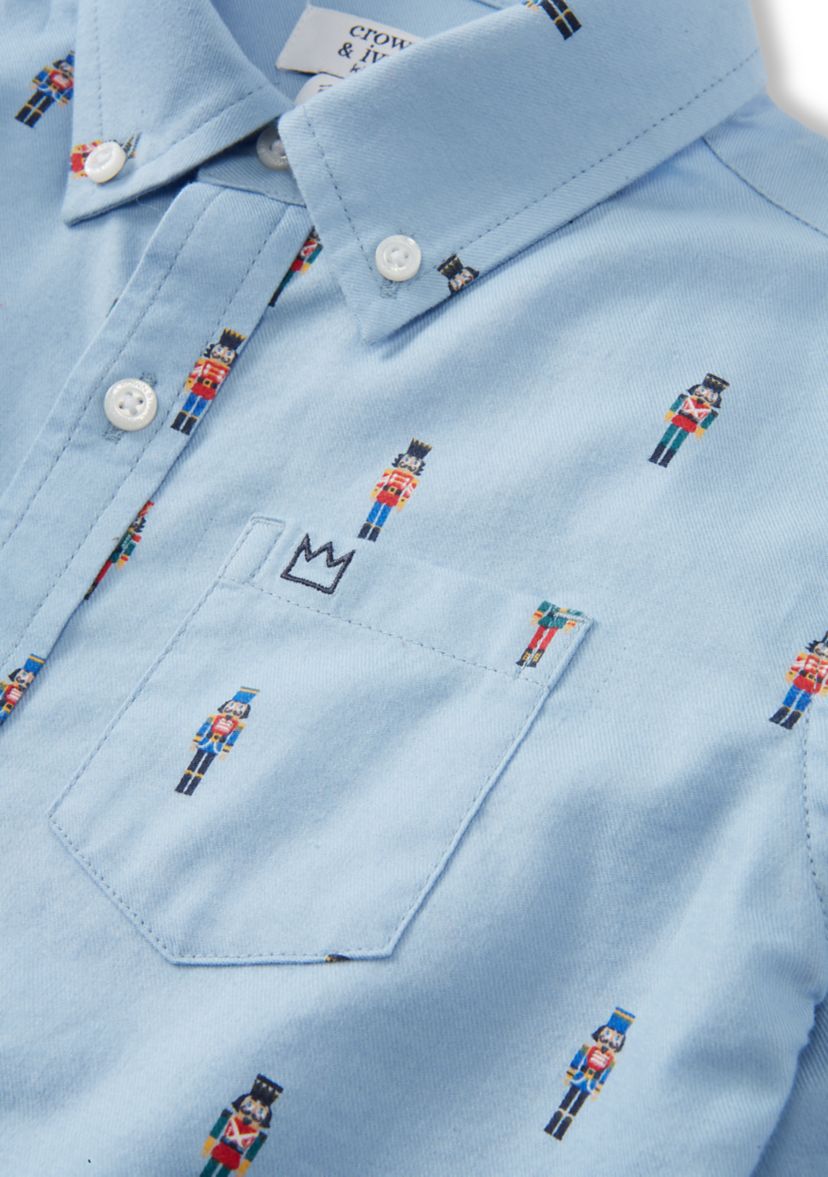 Boys 4-7 Printed Twill Button Down