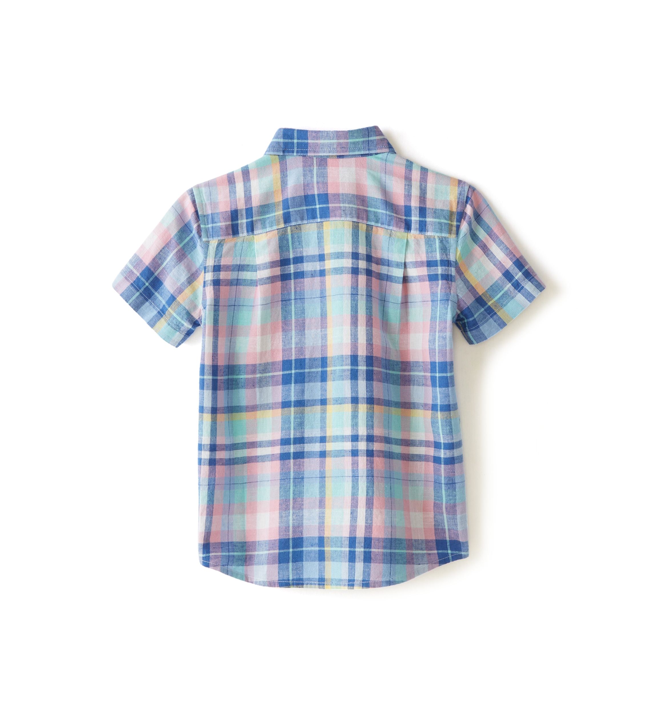 Boys 4-7 Short Sleeve Plaid Button Down Shirt
