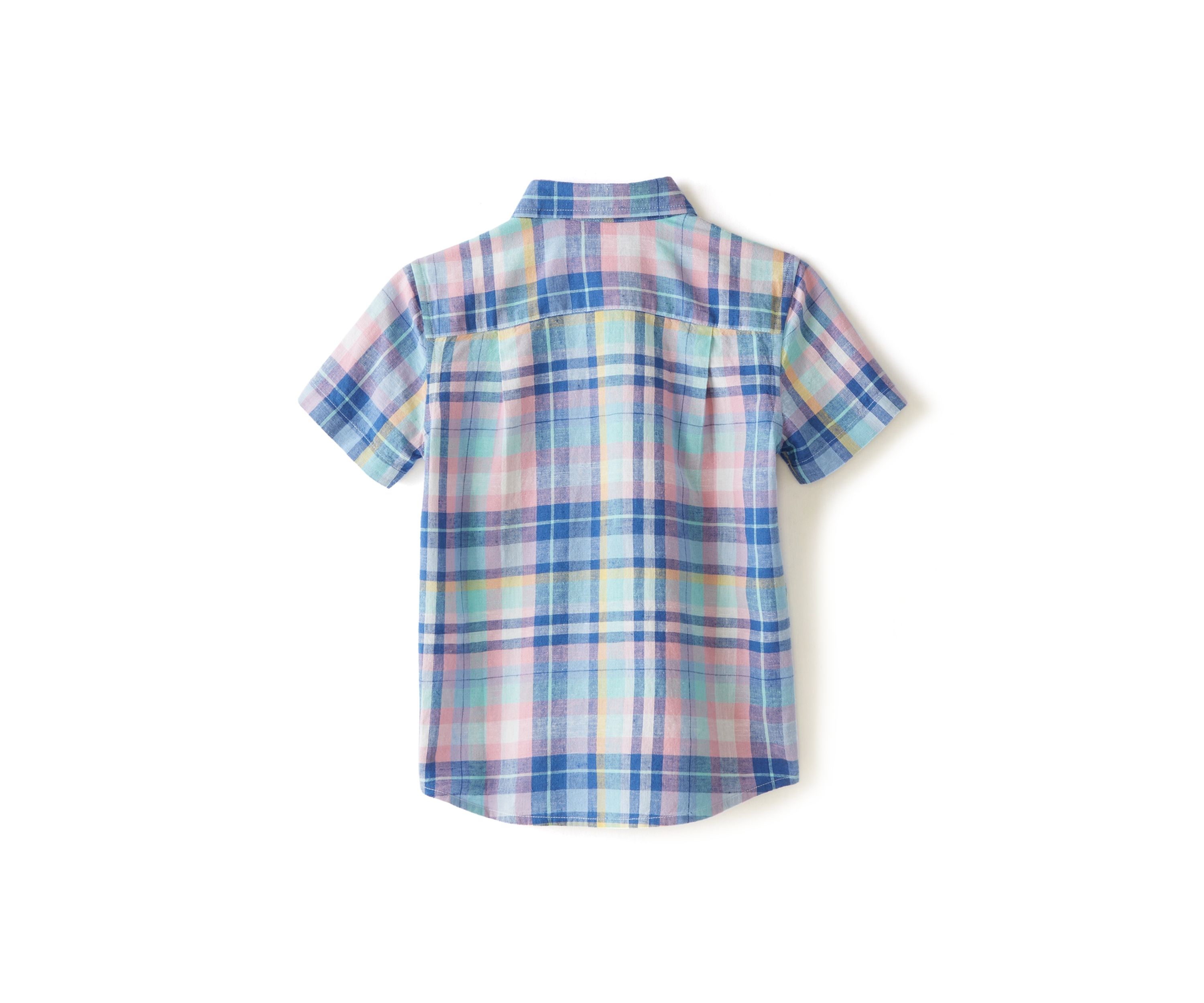 Boys 4-7 Short Sleeve Plaid Button Down Shirt