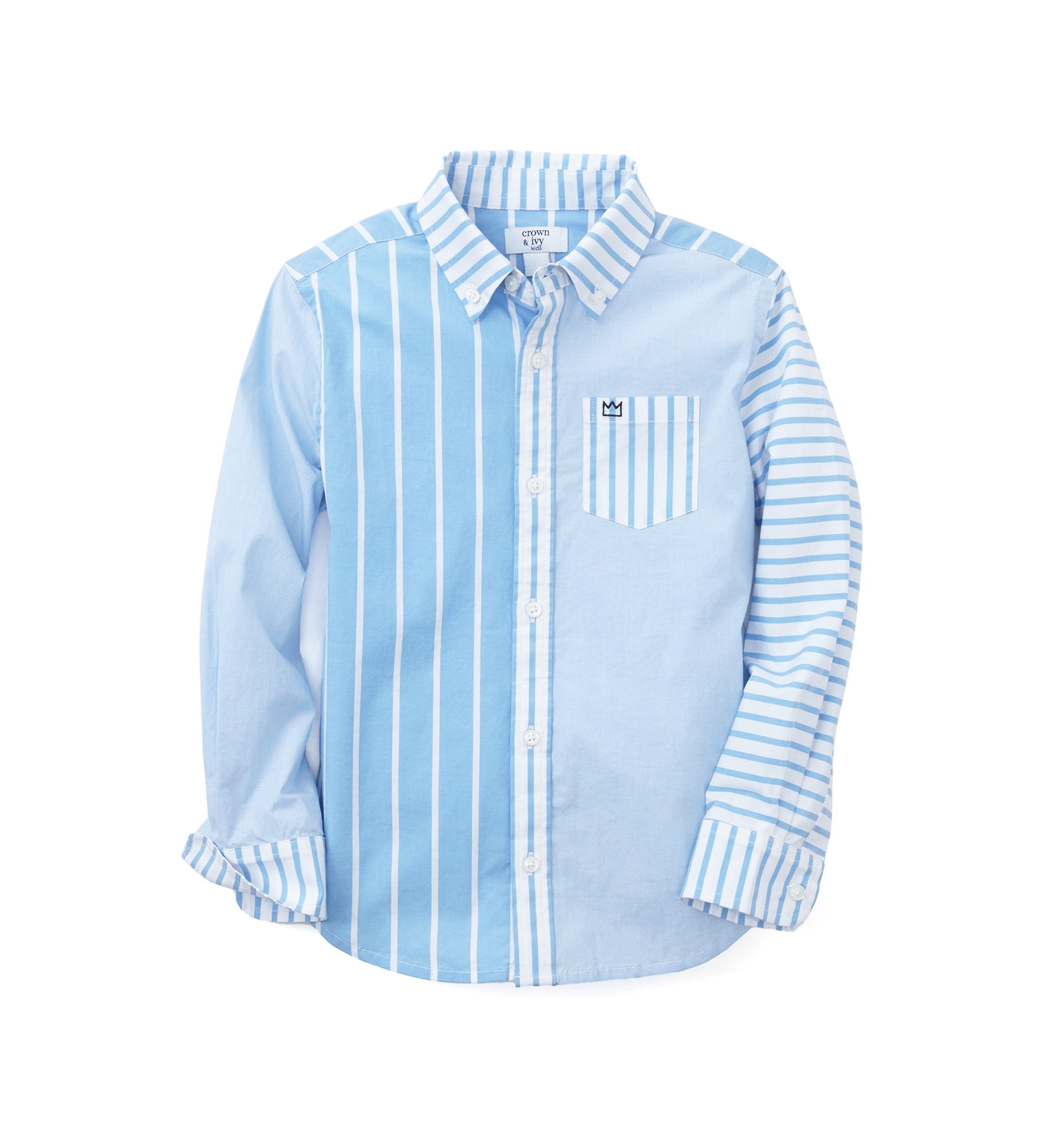 Boys 8-20 Mixed Stripe Button Down Shirt