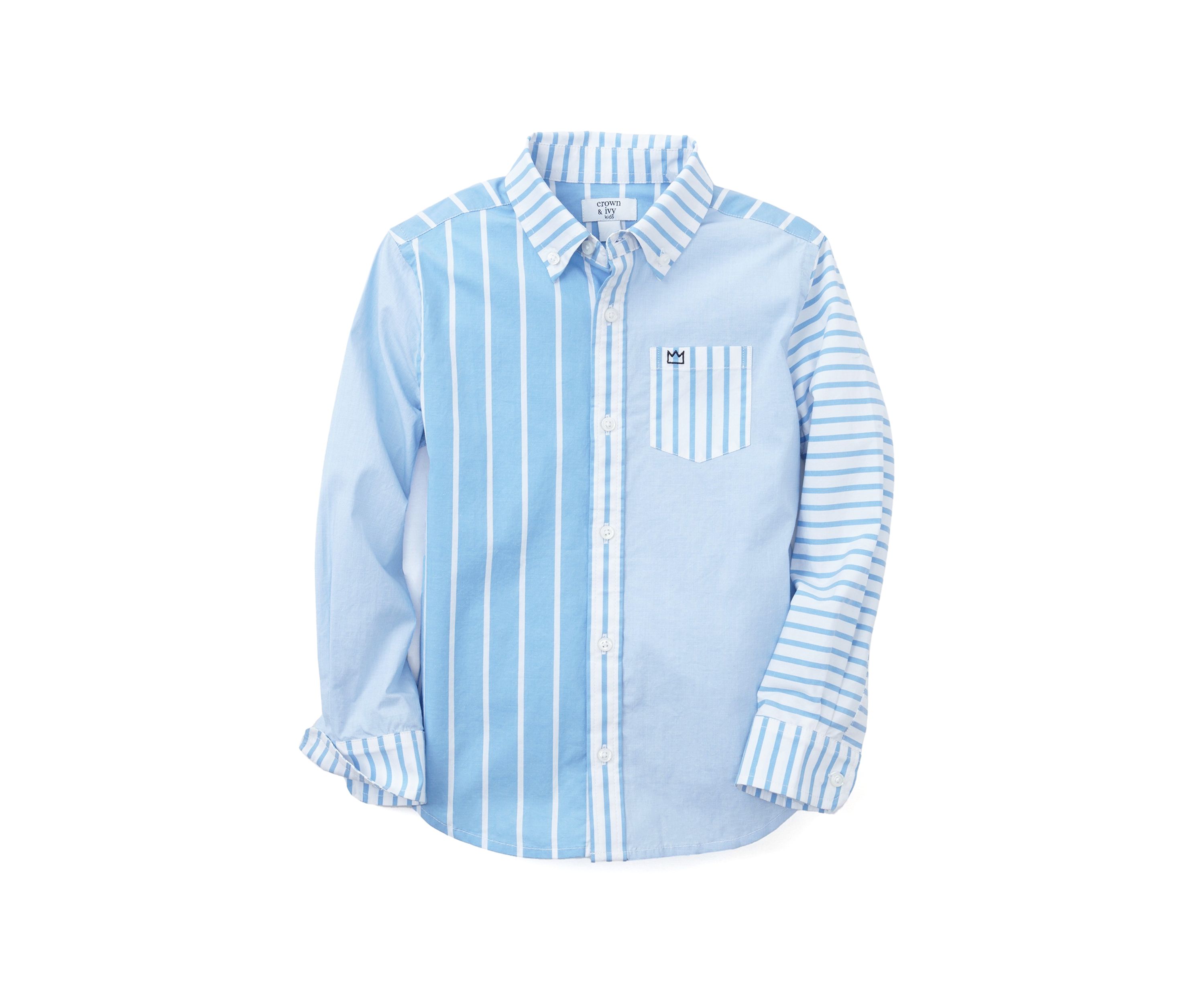 Boys 8-20 Mixed Stripe Button Down Shirt
