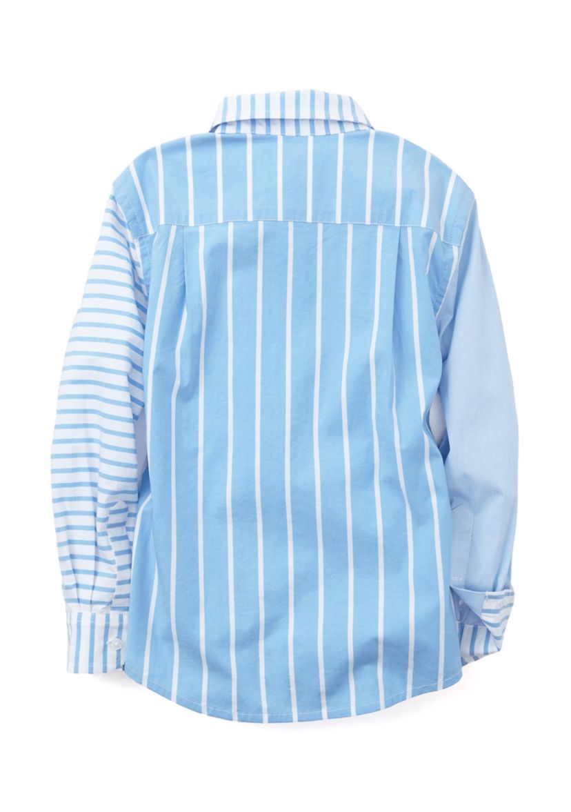 Boys 8-20 Mixed Stripe Button Down Shirt