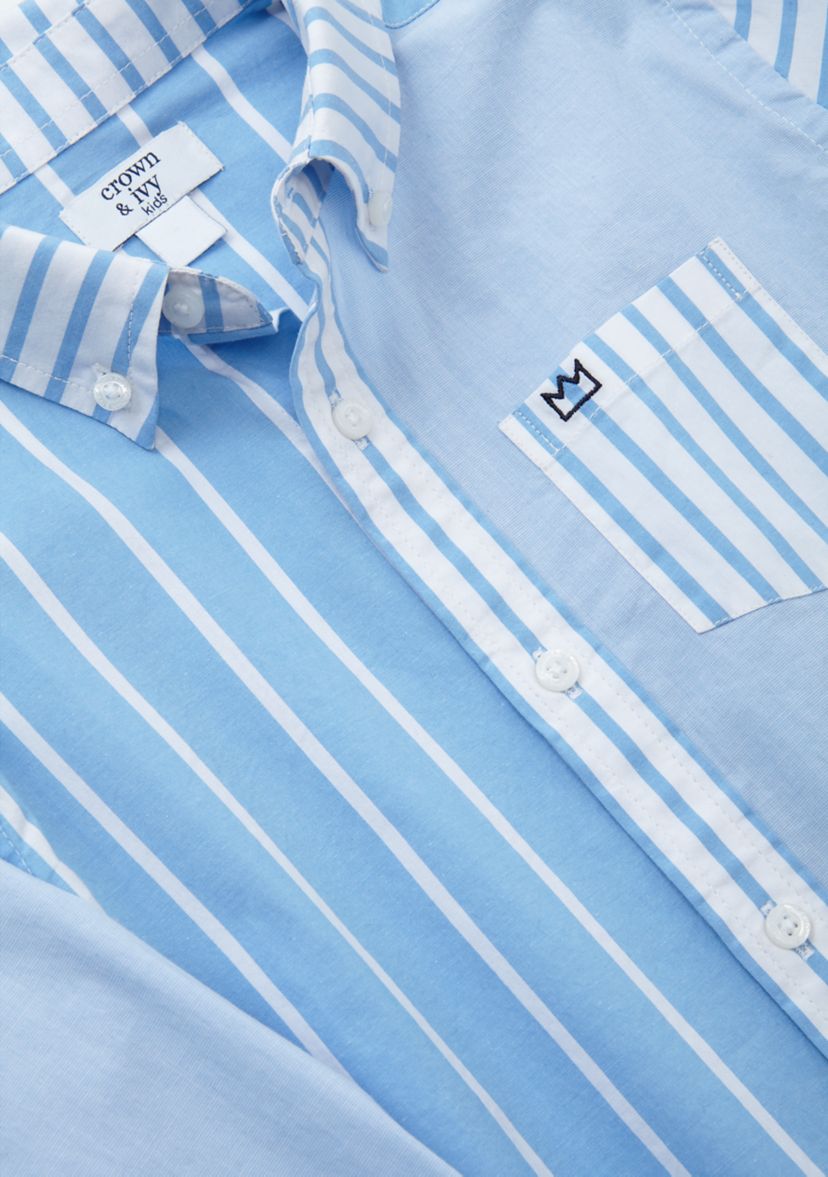 Boys 8-20 Mixed Stripe Button Down Shirt