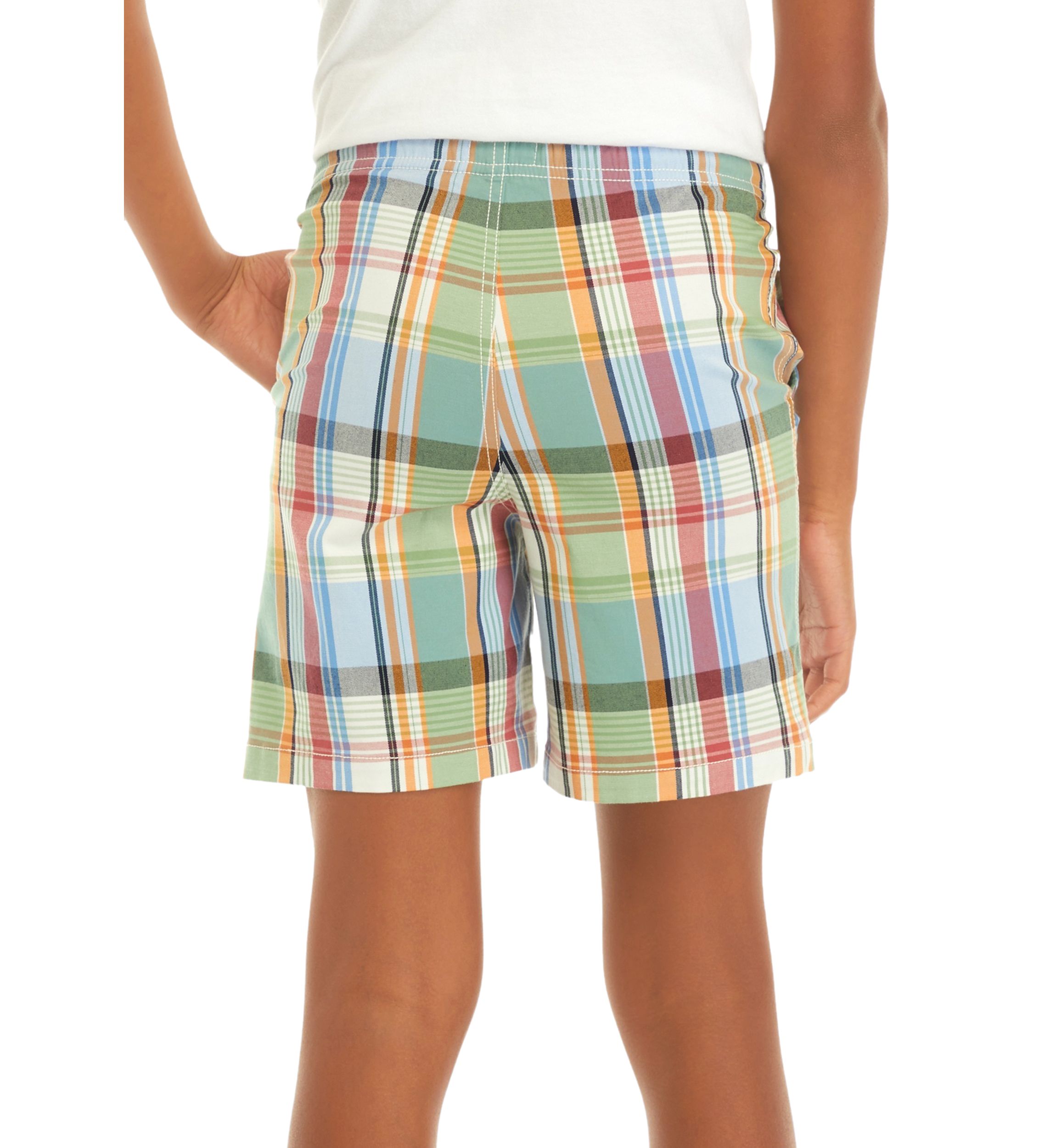 Boys 8-20 Plaid Yarn Dye Twill Shorts