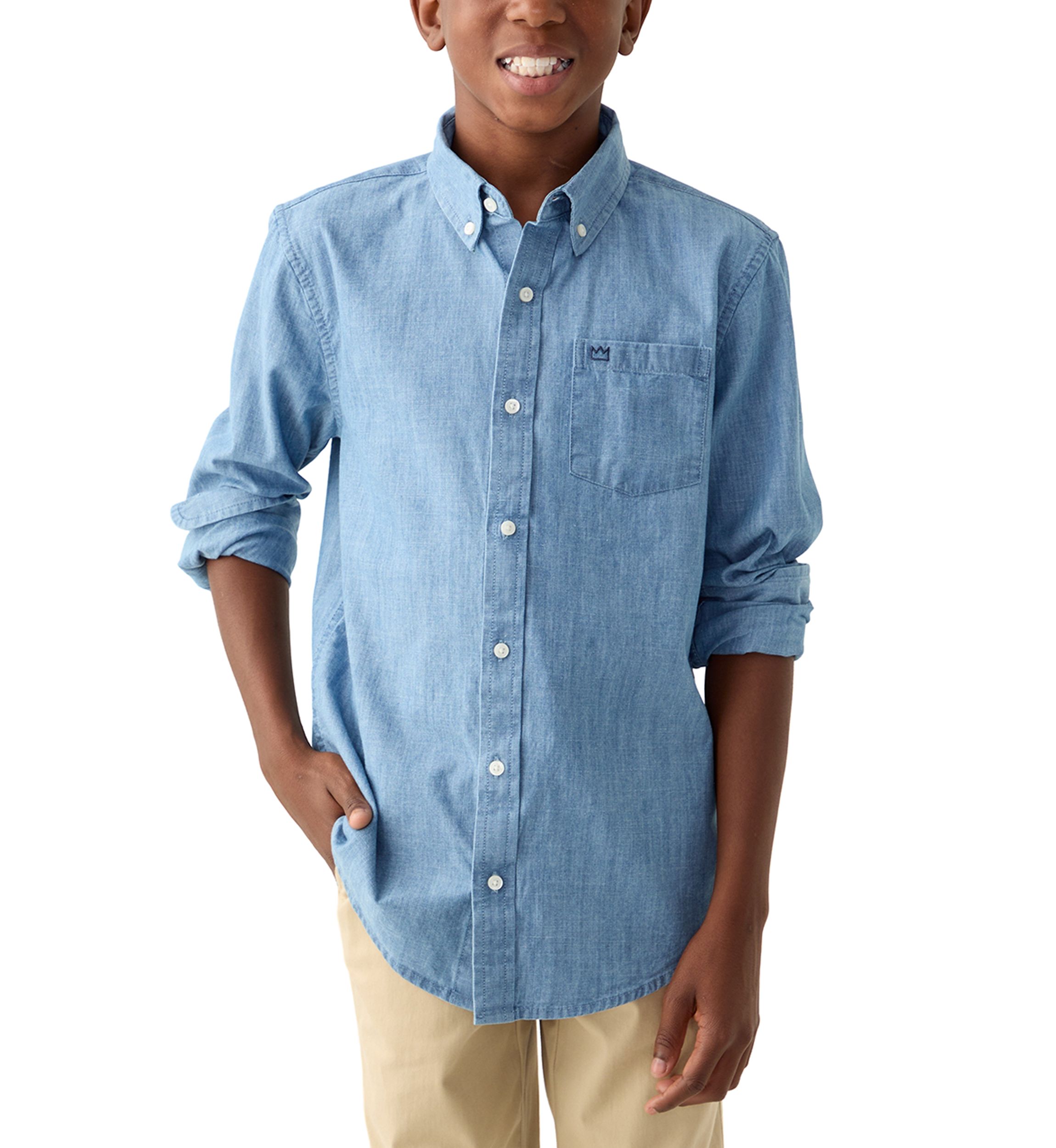 Boys 8-20 Chambray Button Down Shirt