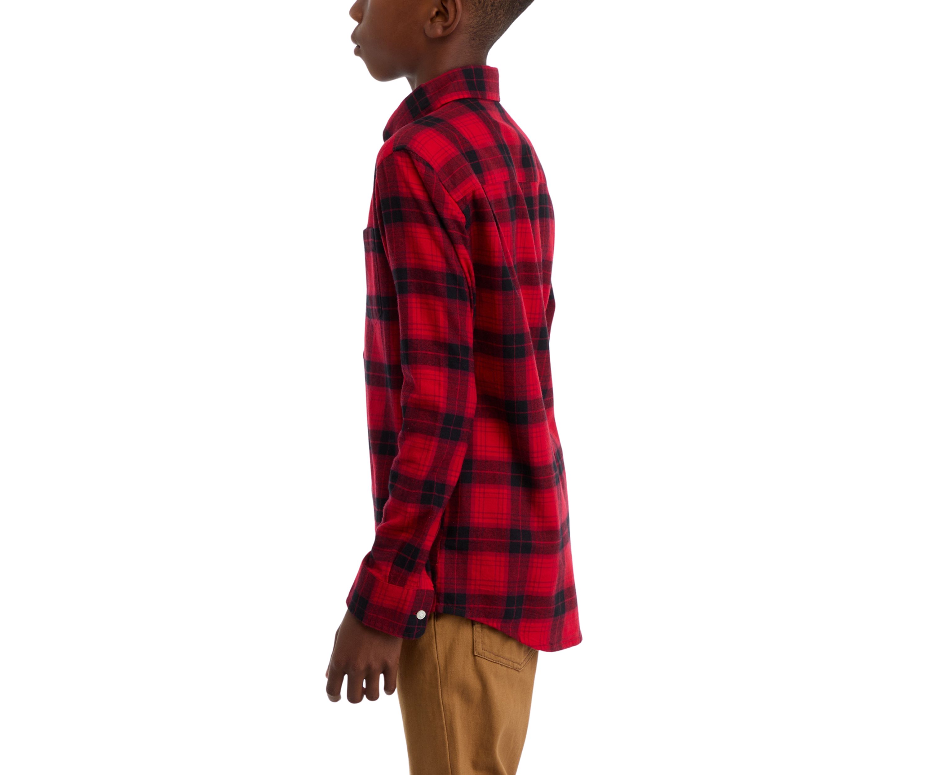 Boys 8-20 Printed Twill Button Down Shirt