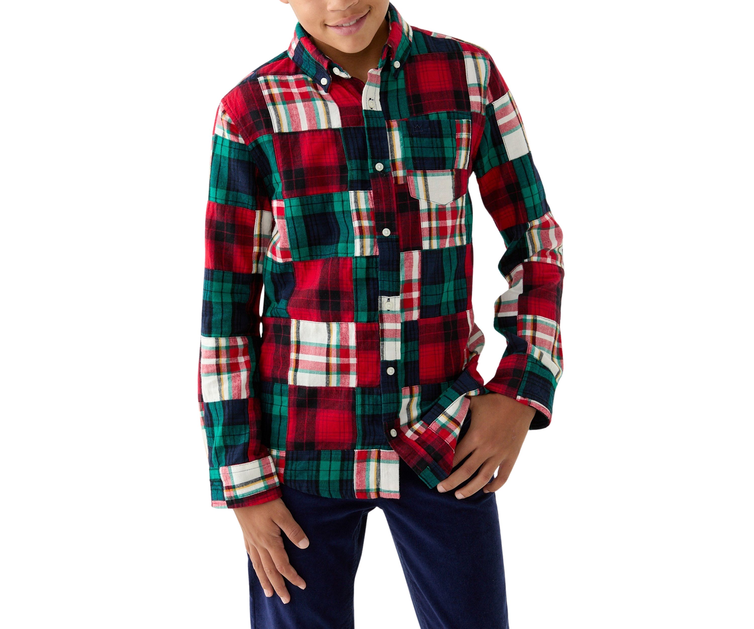 Boys 8-20 Patchwork Button Down Shirt