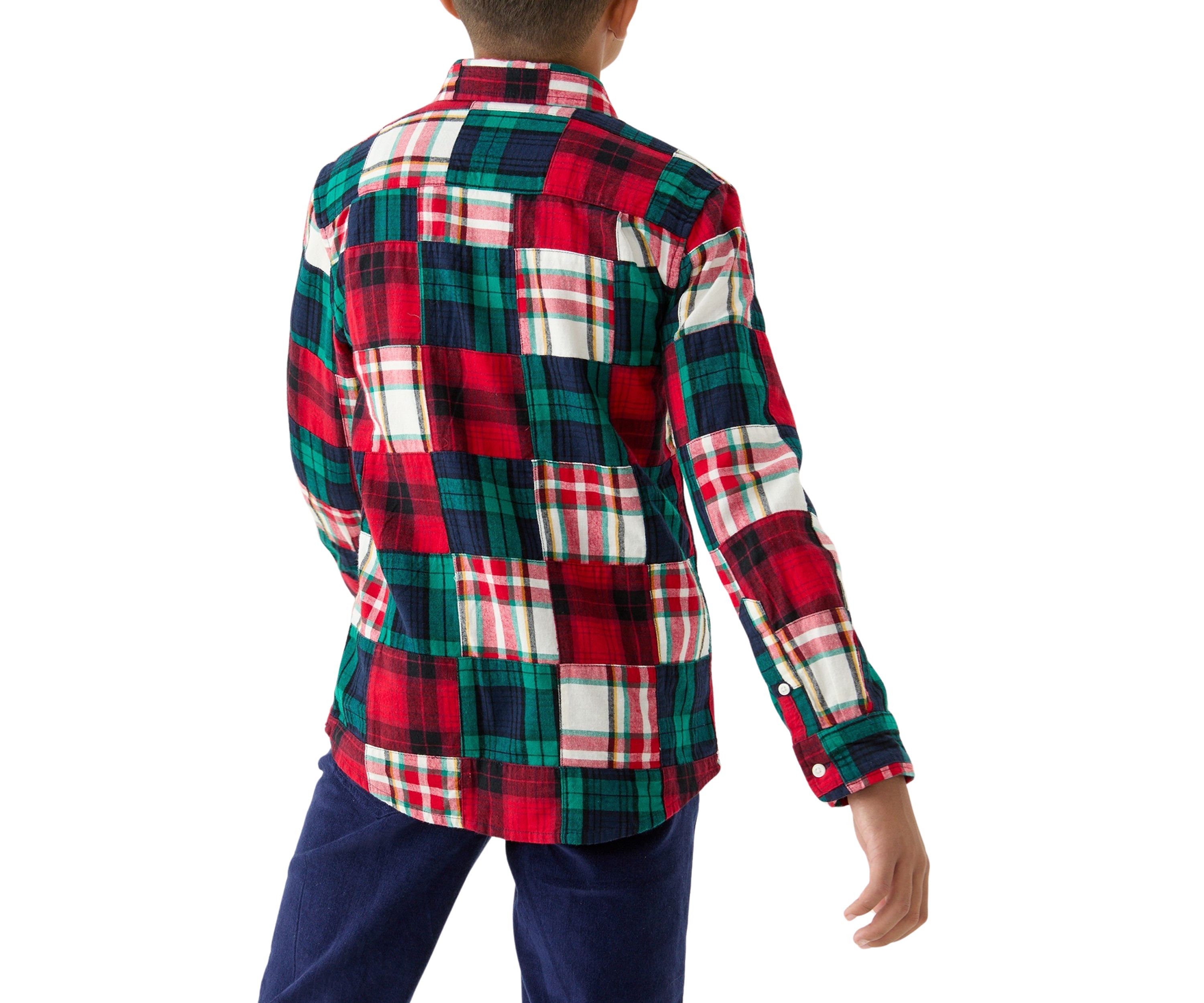Boys 8-20 Patchwork Button Down Shirt